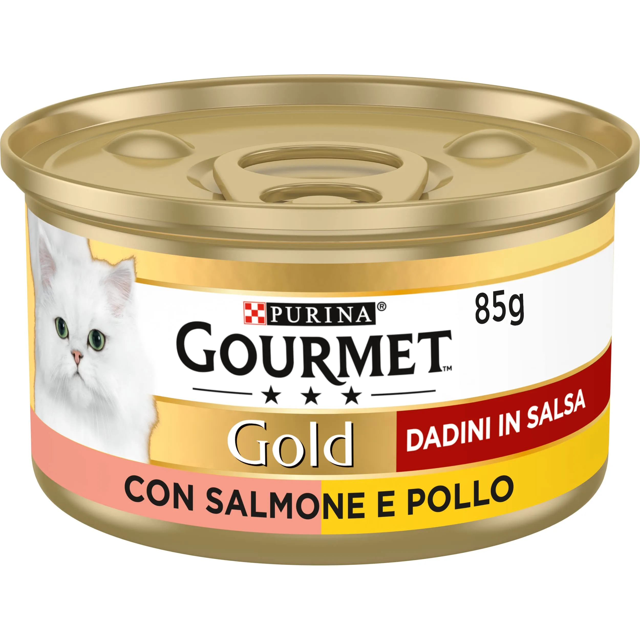 Gourmet Gold Cibo Umido per Gatti Adulti Dadini in Salsa Salmone e Pollo, 24 Lattine da 85g - immagine 2
