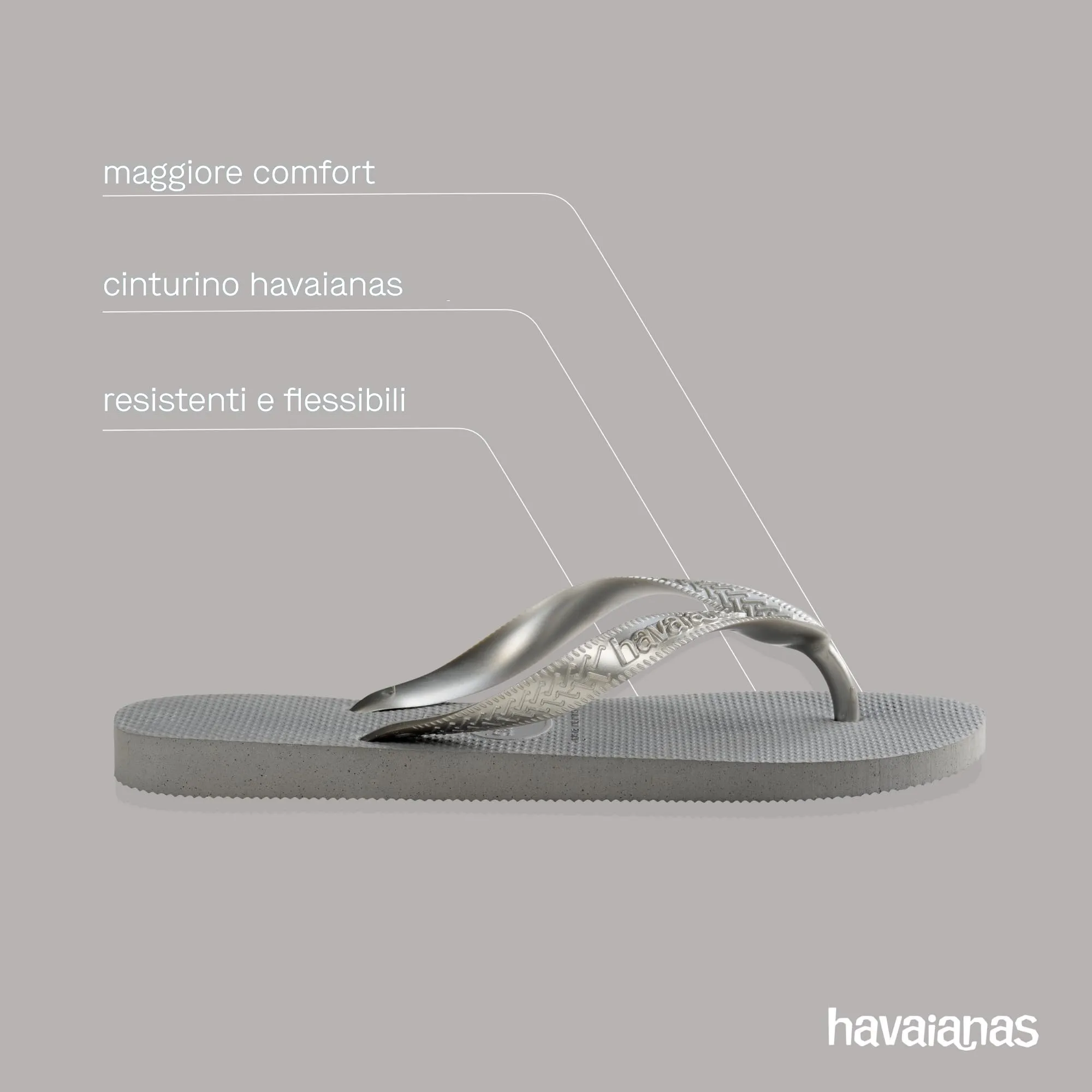 Havaianas Top Tiras Infradito Donna Steel Grey - immagine 4