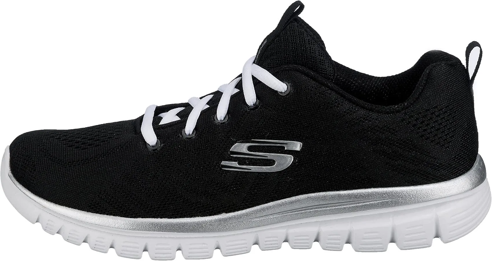 Skechers Graceful Get Connected Trainers, Black Mesh/White Trim, 38 EU - immagine 3