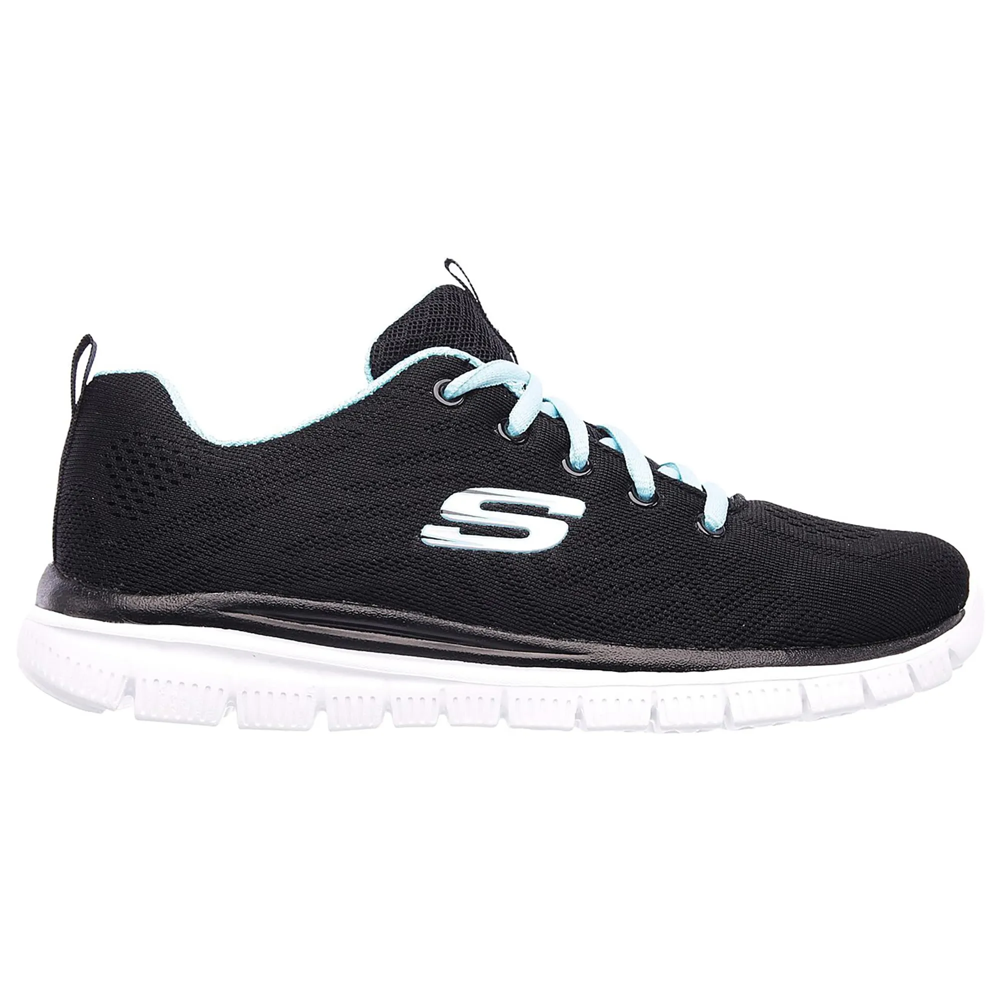 Skechers Graceful Get Connected Trainers - Black Mesh/Turquoise Trim - 39.5 EU - immagine 5