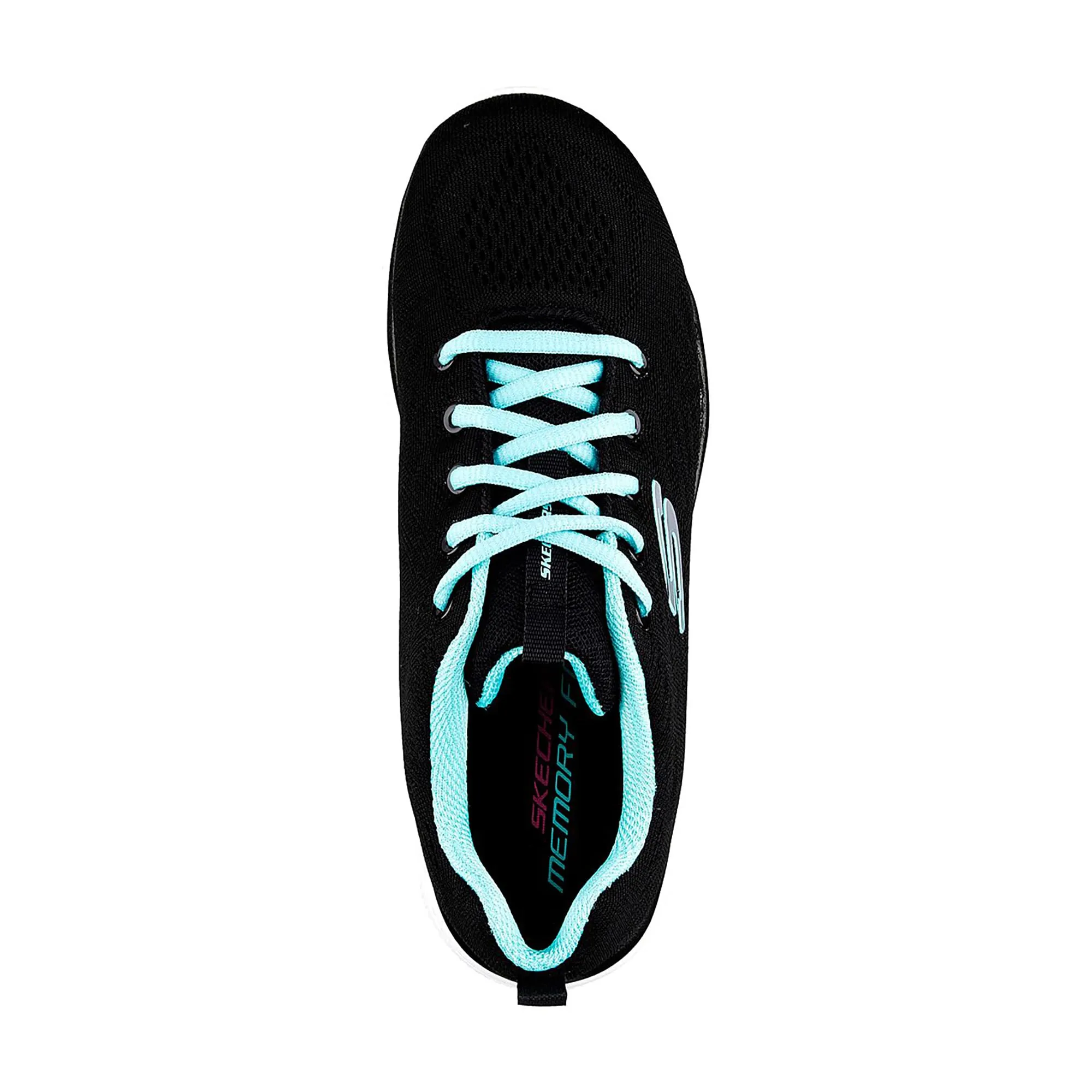 Skechers Donna Graceful Get Connected Trainers, Black Mesh/Turquoise Trim, 37.5 EU - immagine 3
