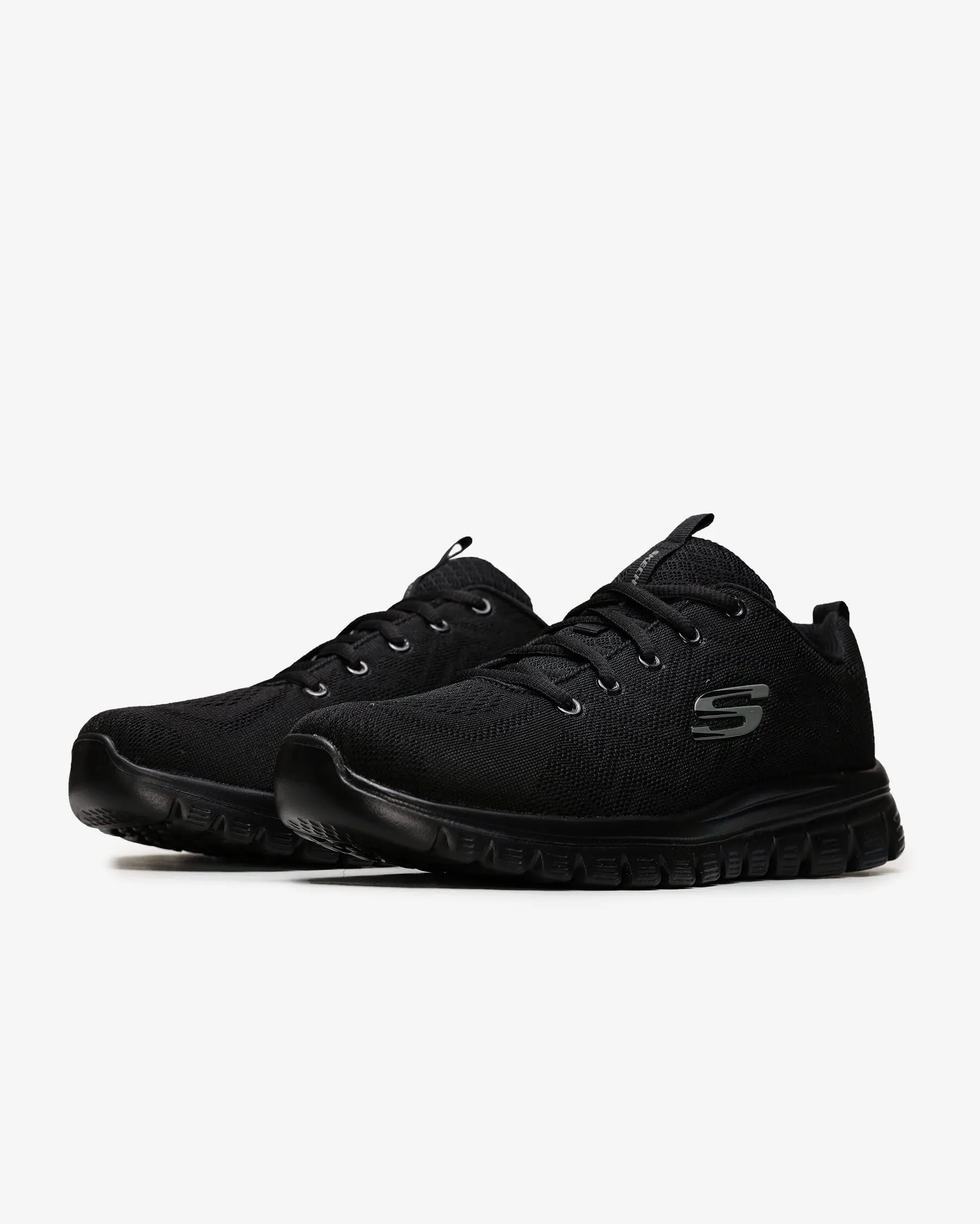 Skechers Donna Graceful Get Connected Trainers - Black Mesh / Trim - 38 EU Larga - immagine 3