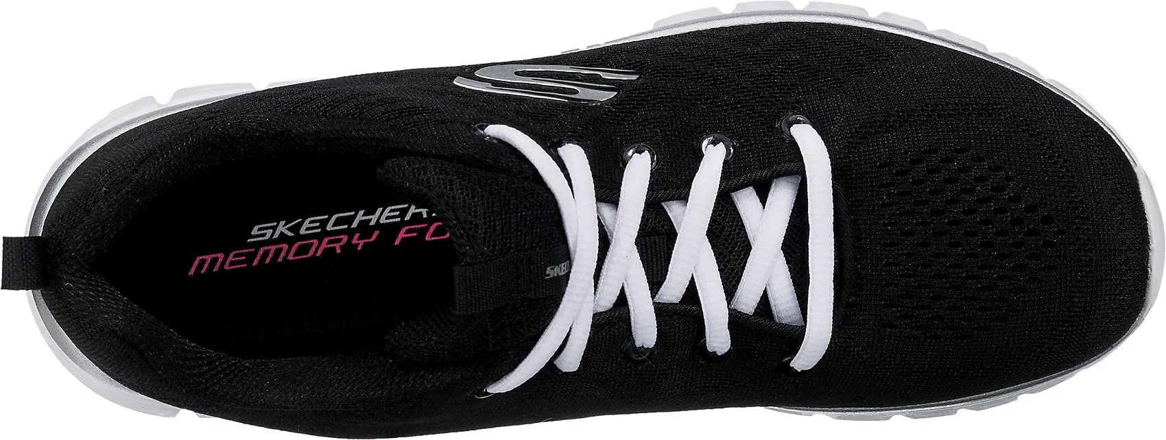 Skechers Graceful Get Connected Trainers, Black Mesh / White Trim, 40 EU - immagine 6