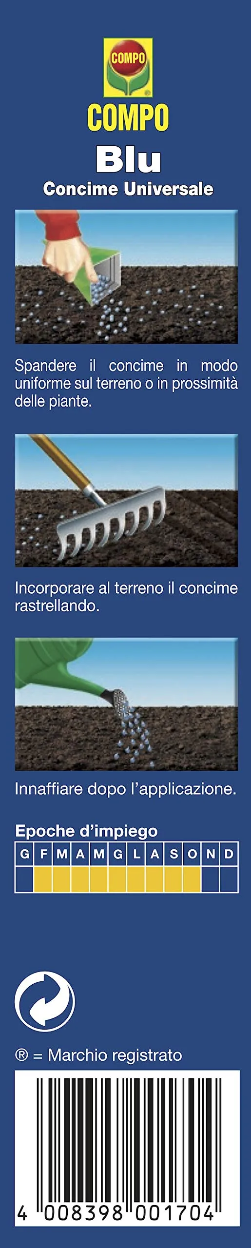 Compo Blu Concime Granulare Universale per Orto e Giardino, 1 kg - immagine 5