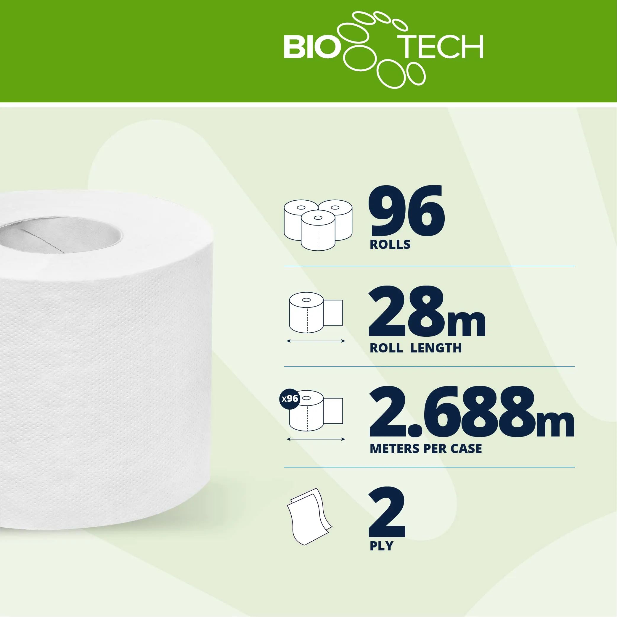 Papernet Bio Tech Carta Igienica 2 Veli, 96 Rotoli - immagine 3