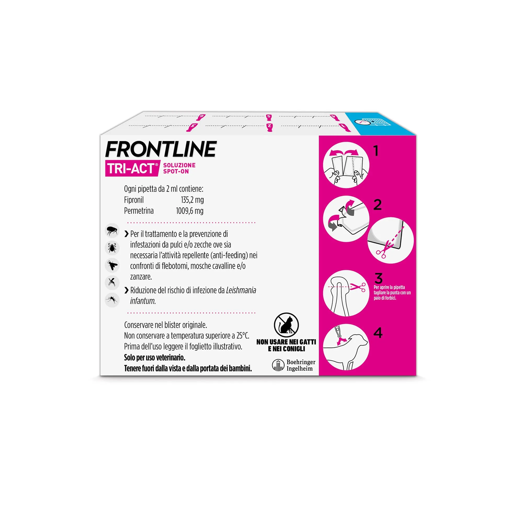 Frontline Tri-Act per Cani 10-20kg, 6 pipette - immagine 2