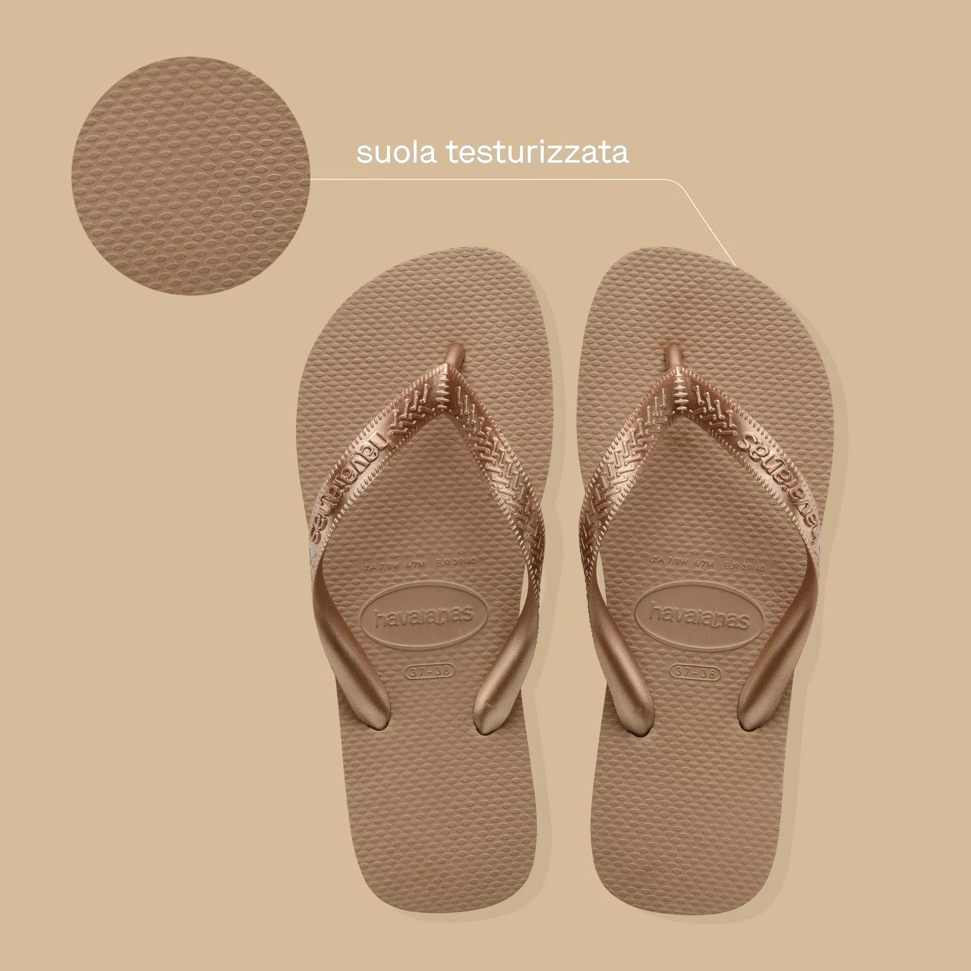 Havaianas Top Tiras Infradito Donna Rose Gold - immagine 3