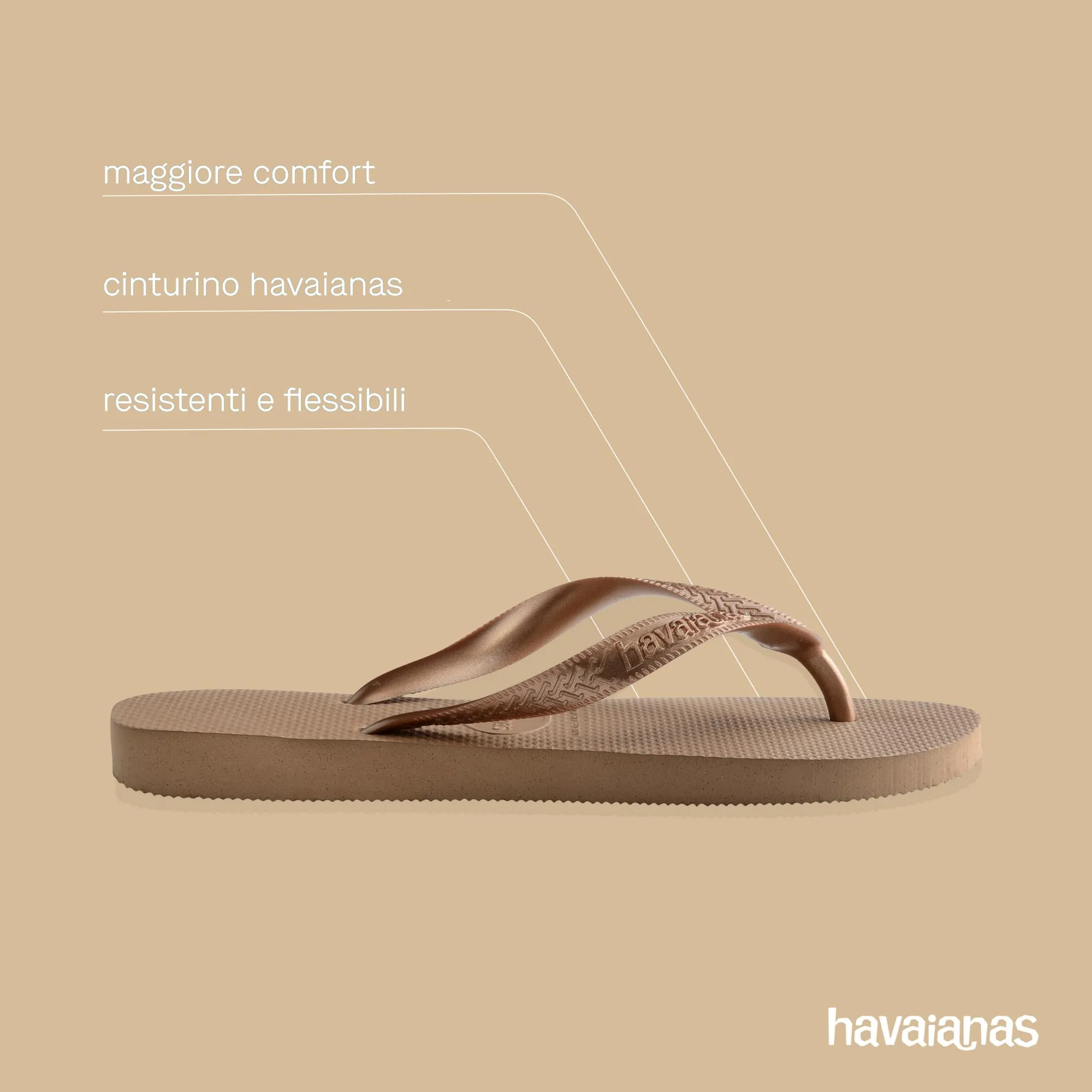 Havaianas Top Tiras Infradito Donna Rose Gold - immagine 4