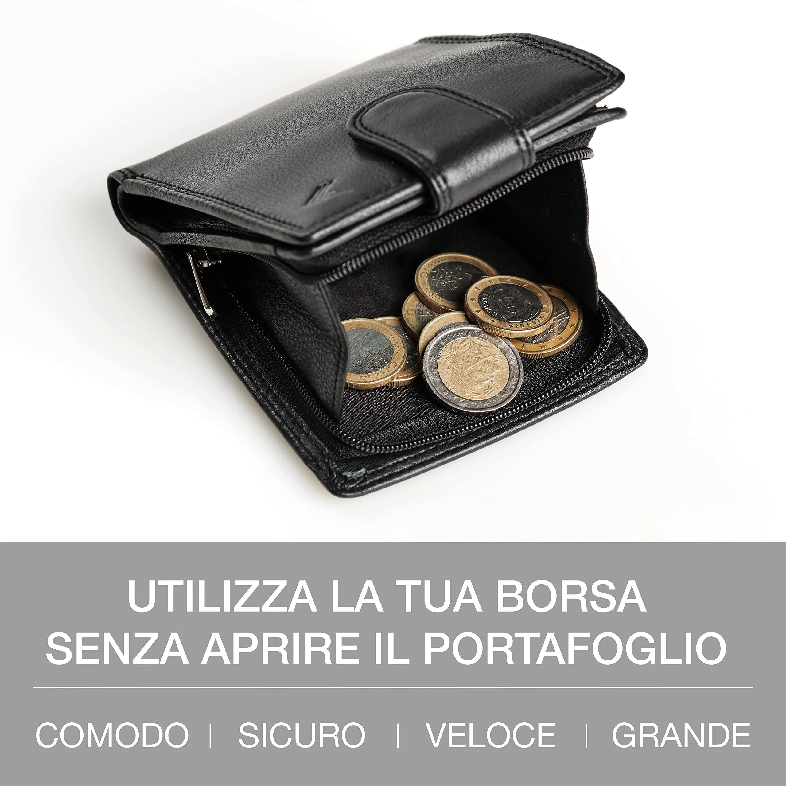 Lavalen Portafoglio Uomo in Pelle Vera RFID con Portamonete - immagine 5
