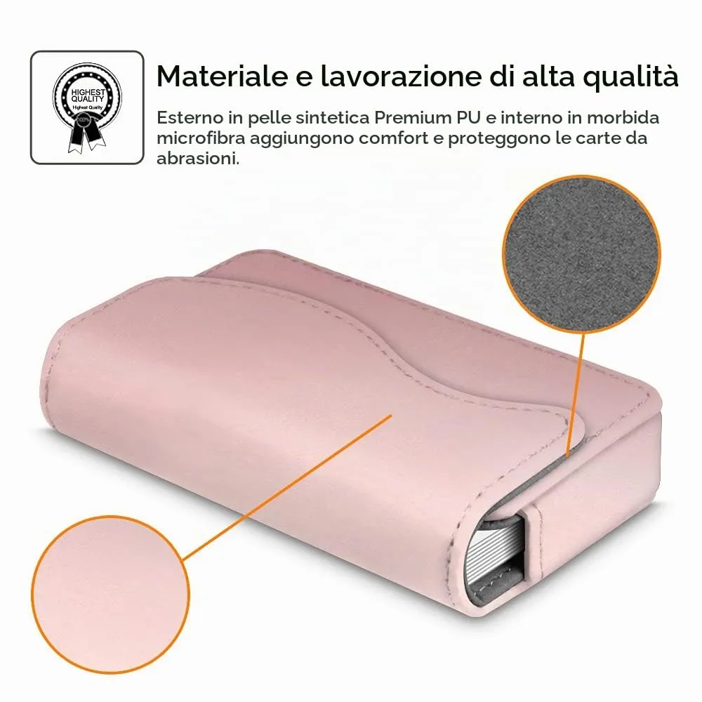 FINTIE Porta Biglietti da Visita con Chiusura Magnetica - Oro Rosa - immagine 4