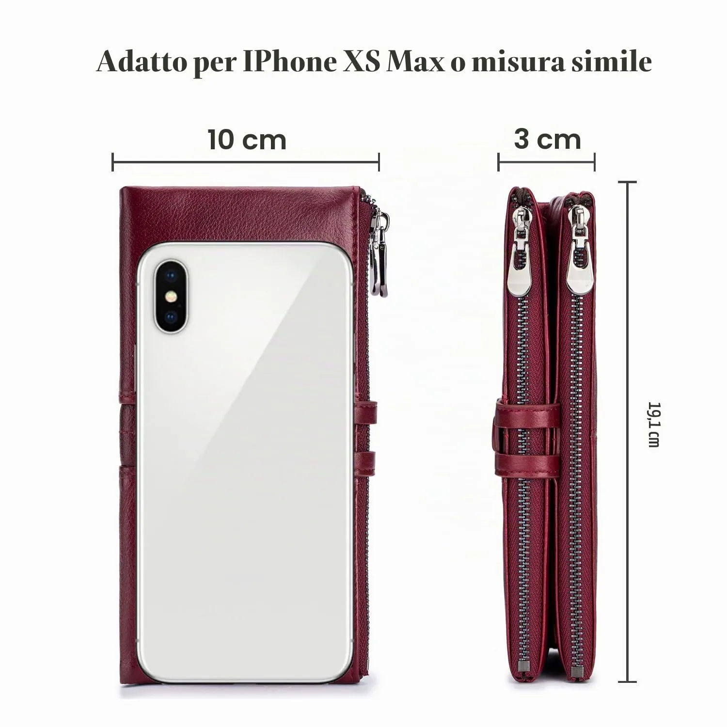 Roulens Portafoglio da donna in vera pelle con RFID e cerniera - immagine 5