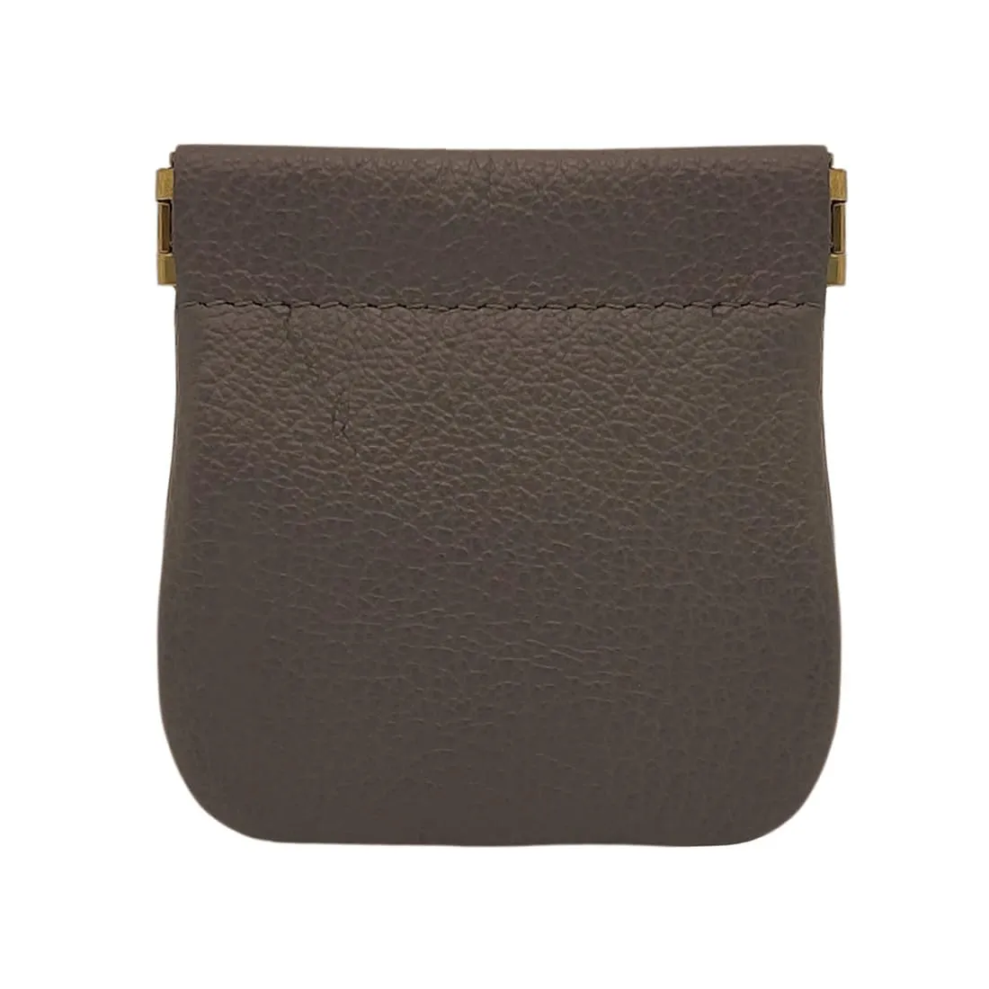 FAST WORLD SHOPPING Portamonete in Vera Pelle Made in Italy con Chiusura a Molla Snap, Marrone - immagine 5