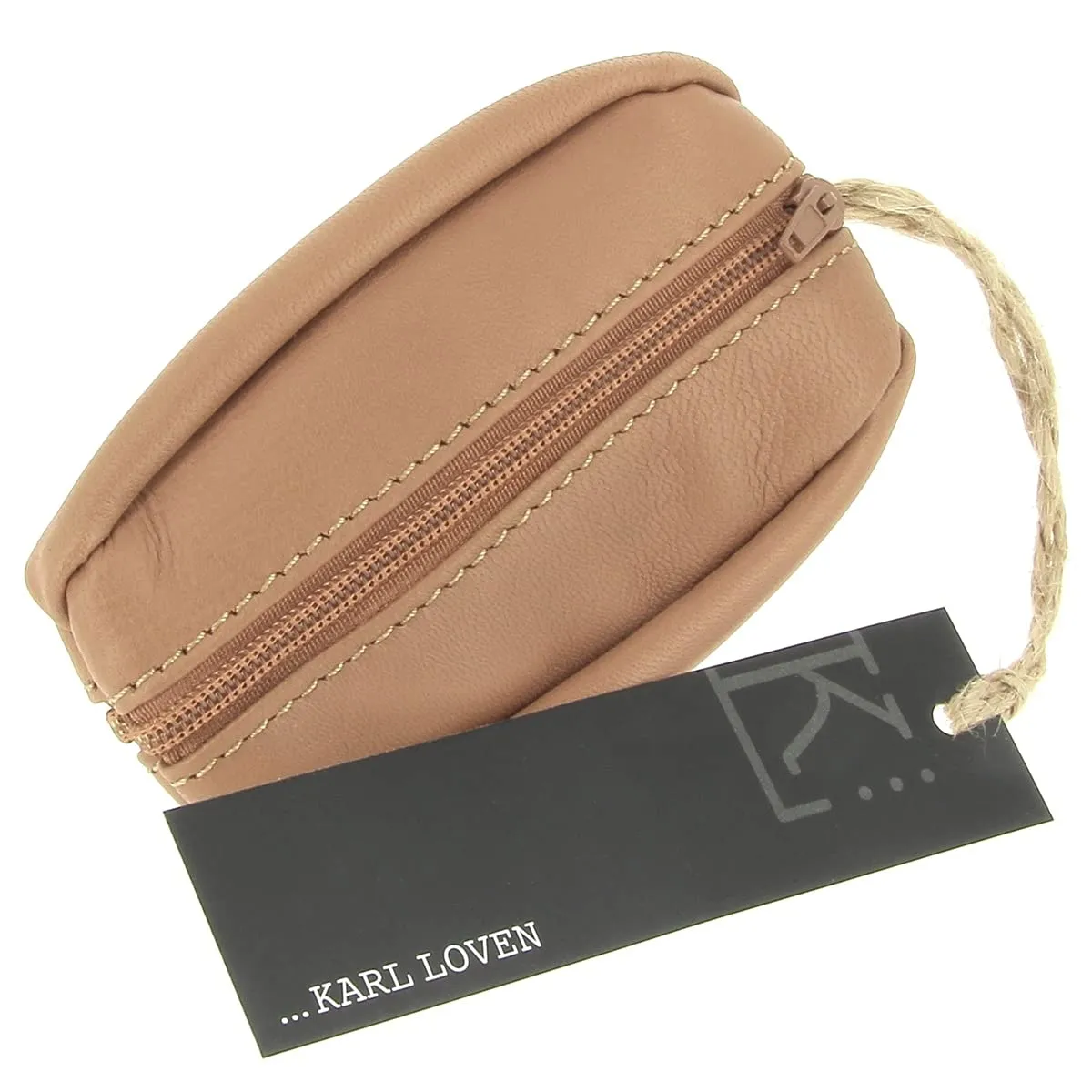 Karl Loven Portamonete in Pelle Uomo Marrone Slim con Doppio Scomparto e Portachiavi - immagine 5