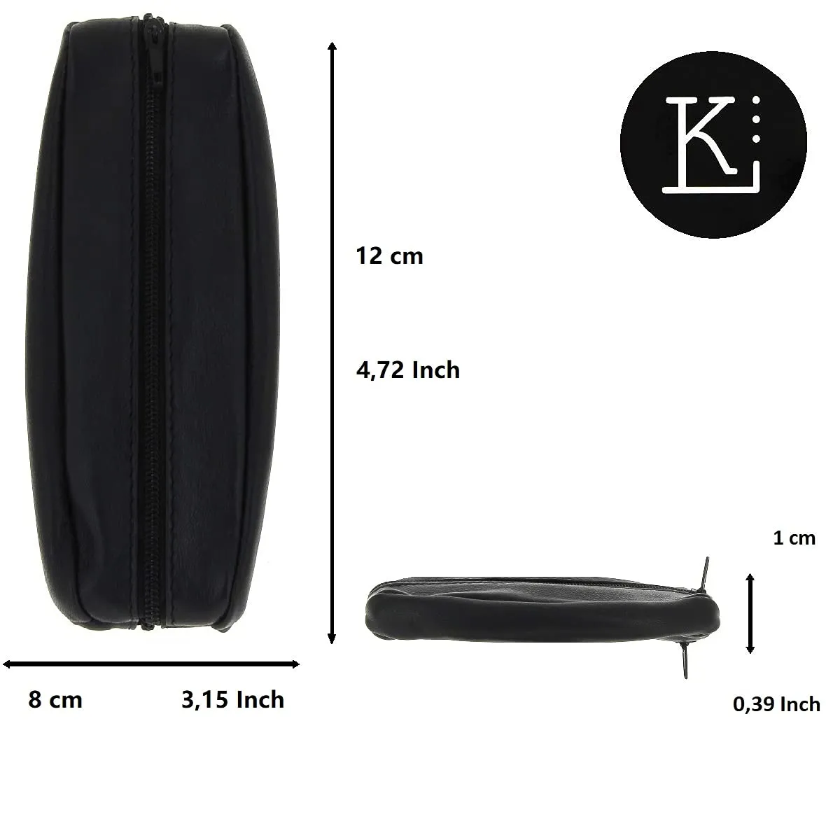 Karl Loven Portamonete Slim in Pelle Cammello con Doppio Scomparto e Portachiavi - immagine 3
