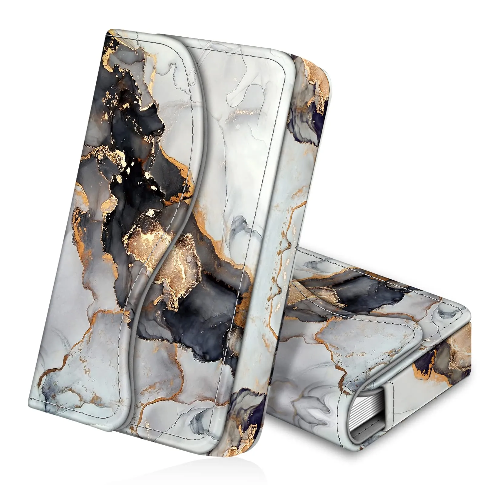 FINTIE Porta Biglietti da Visita con Chiusura Magnetica - Z-cloudy Marble - immagine 1