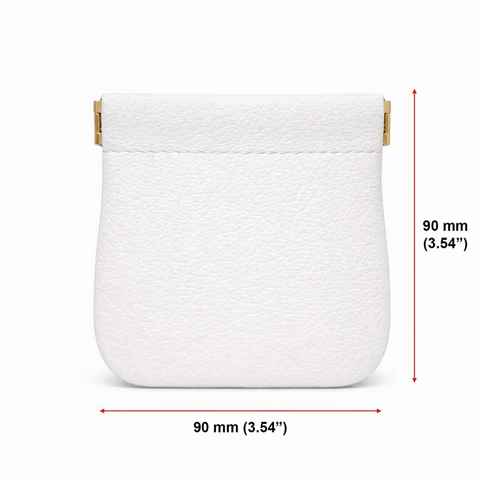FAST WORLD SHOPPING Portamonete in Vera Pelle Made in Italy, Bianco - immagine 2
