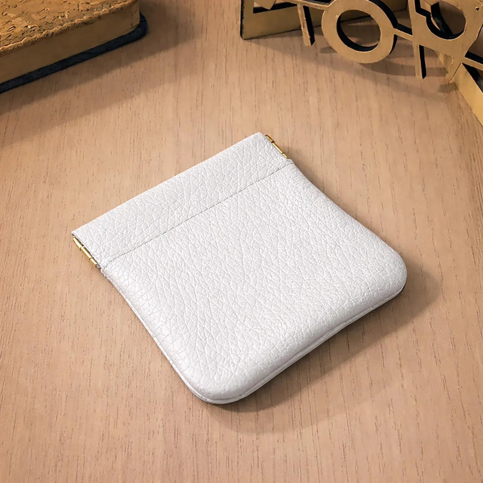 FAST WORLD SHOPPING Portamonete in Vera Pelle Made in Italy, Bianco - immagine 7