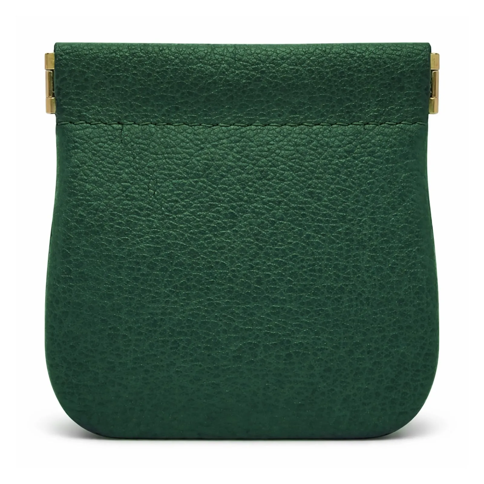 FAST WORLD SHOPPING Portamonete in Vera Pelle Made in Italy con Chiusura a Molla Snap, Verde Scuro - immagine 3
