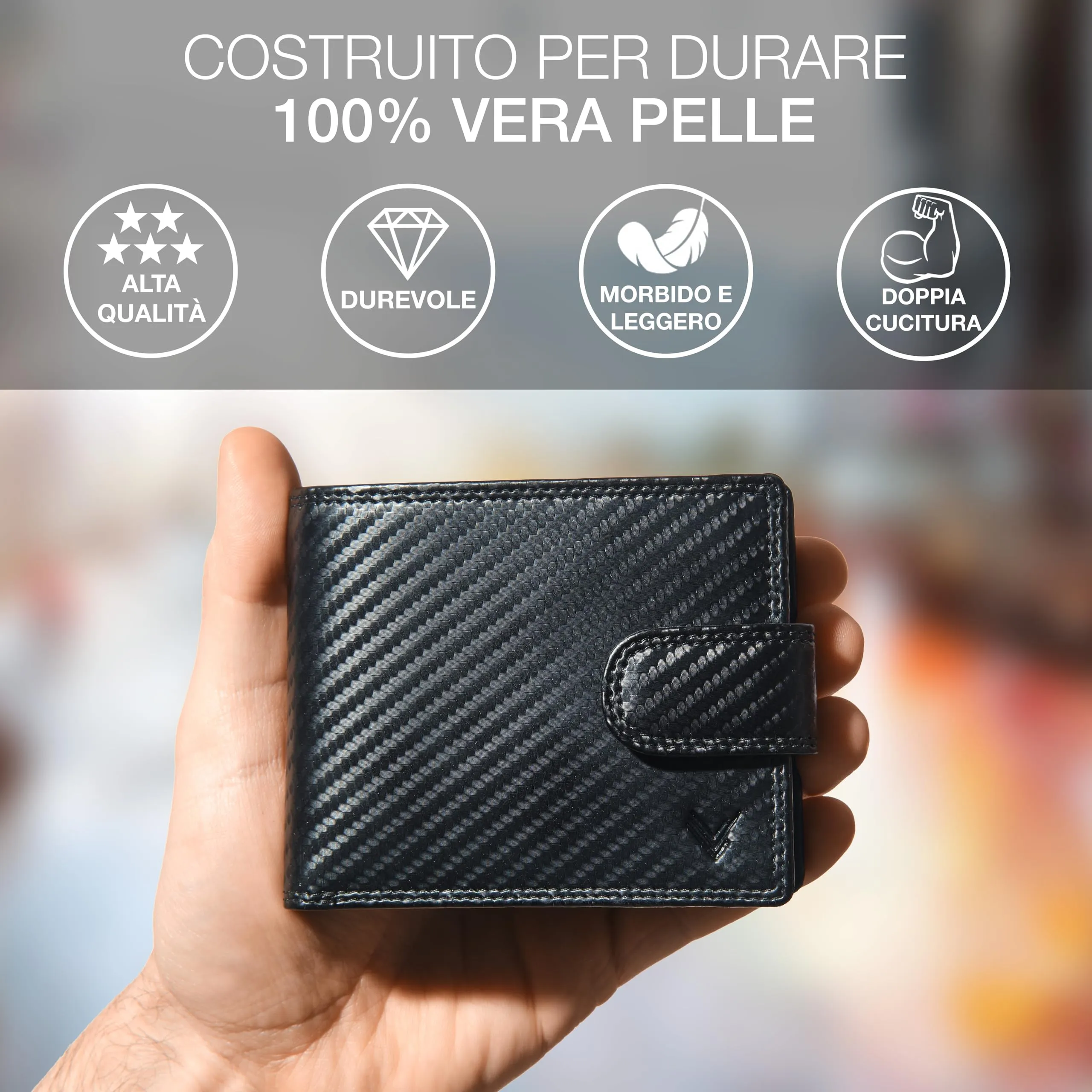 Lavalen Cartera para Hombre RFID Piel Auténtica con Monedero Gran Capacidad - immagine 2