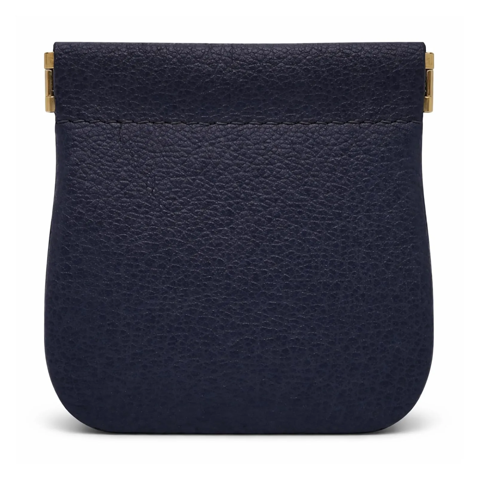 FAST WORLD SHOPPING Portamonete in Vera Pelle Made in Italy con Chiusura a Molla Snap, Blu - immagine 3