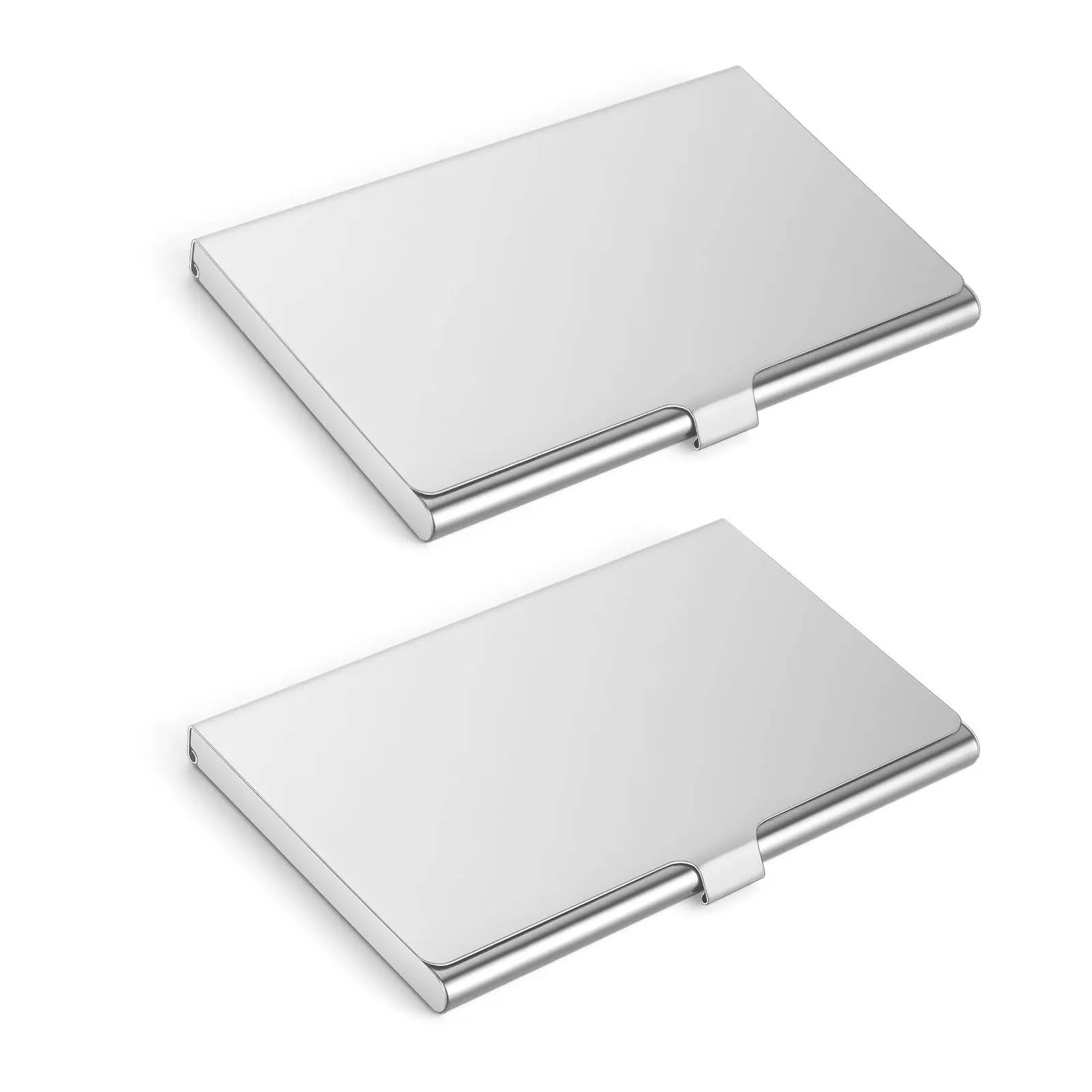 Vicloon Portabiglietti da Visita in Acciaio Inox, 2 Pezzi, Bianco - immagine 1