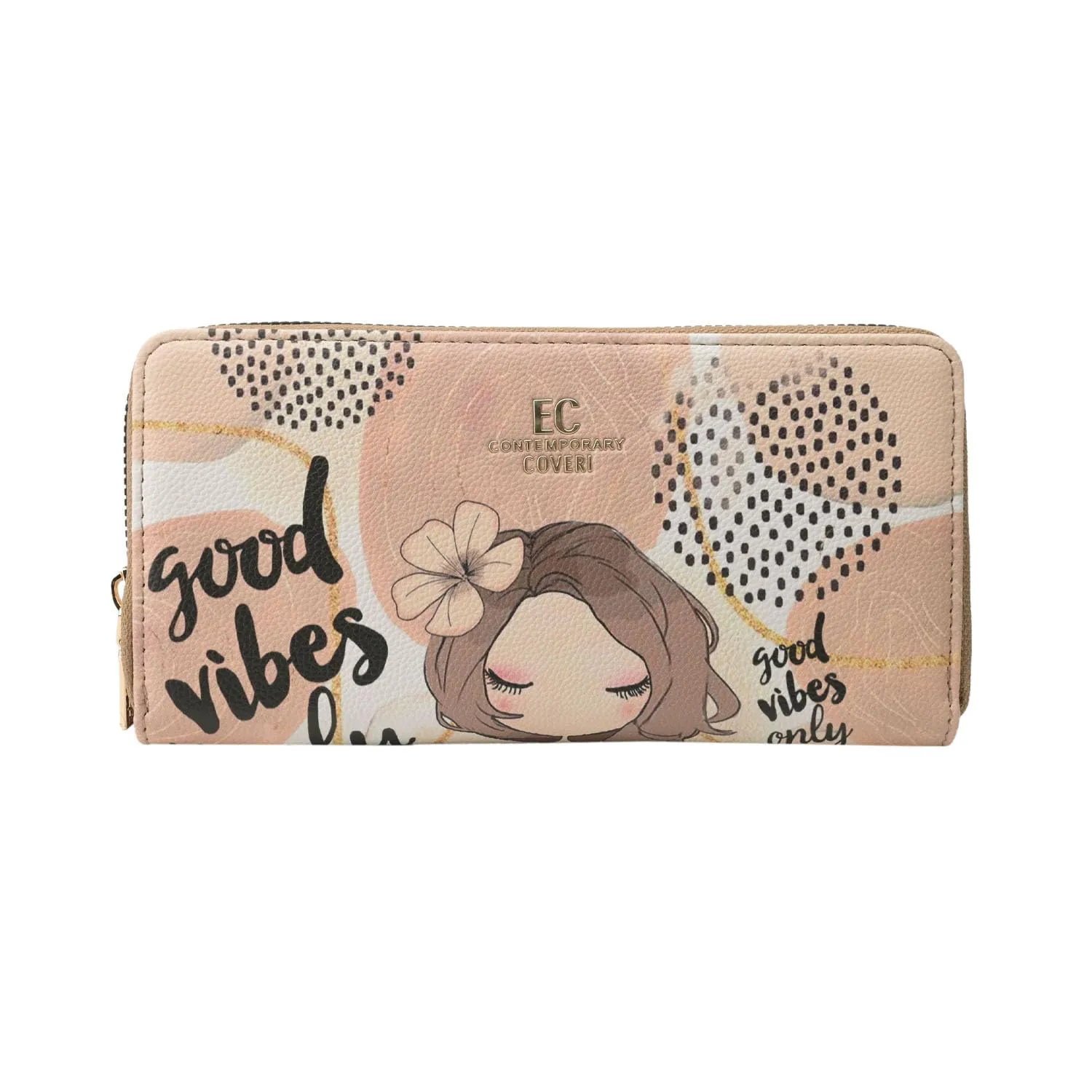 EC Contemporary Coveri Portafoglio Donna in PU con Cerniera Zip Around e Grafica Artistica - immagine 1