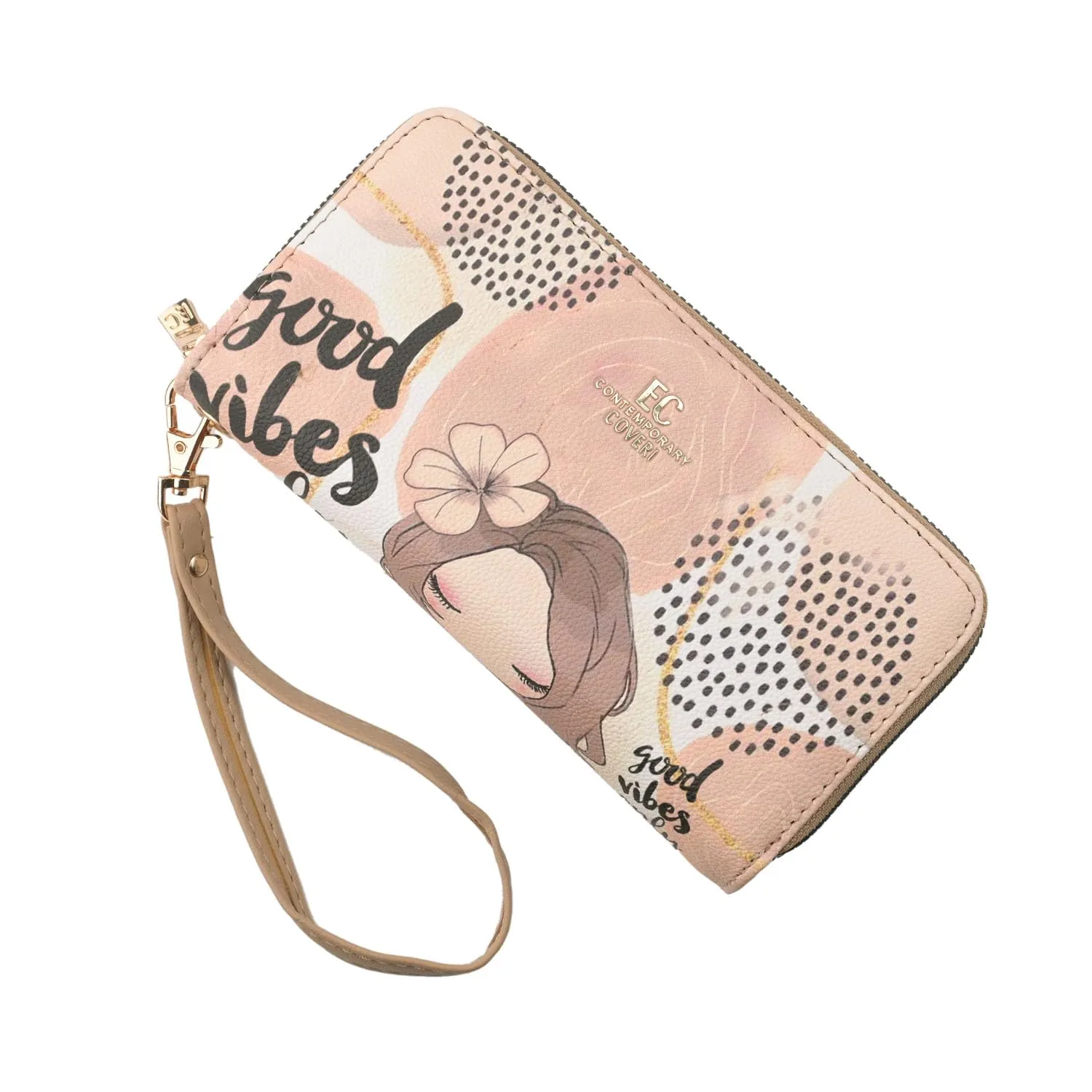 EC Contemporary Coveri Portafoglio Donna in PU con Cerniera Zip Around e Grafica Artistica - immagine 3