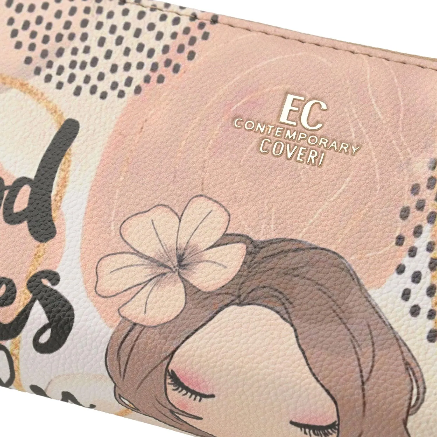 EC Contemporary Coveri Portafoglio Donna in PU con Cerniera Zip Around e Grafica Artistica - immagine 6