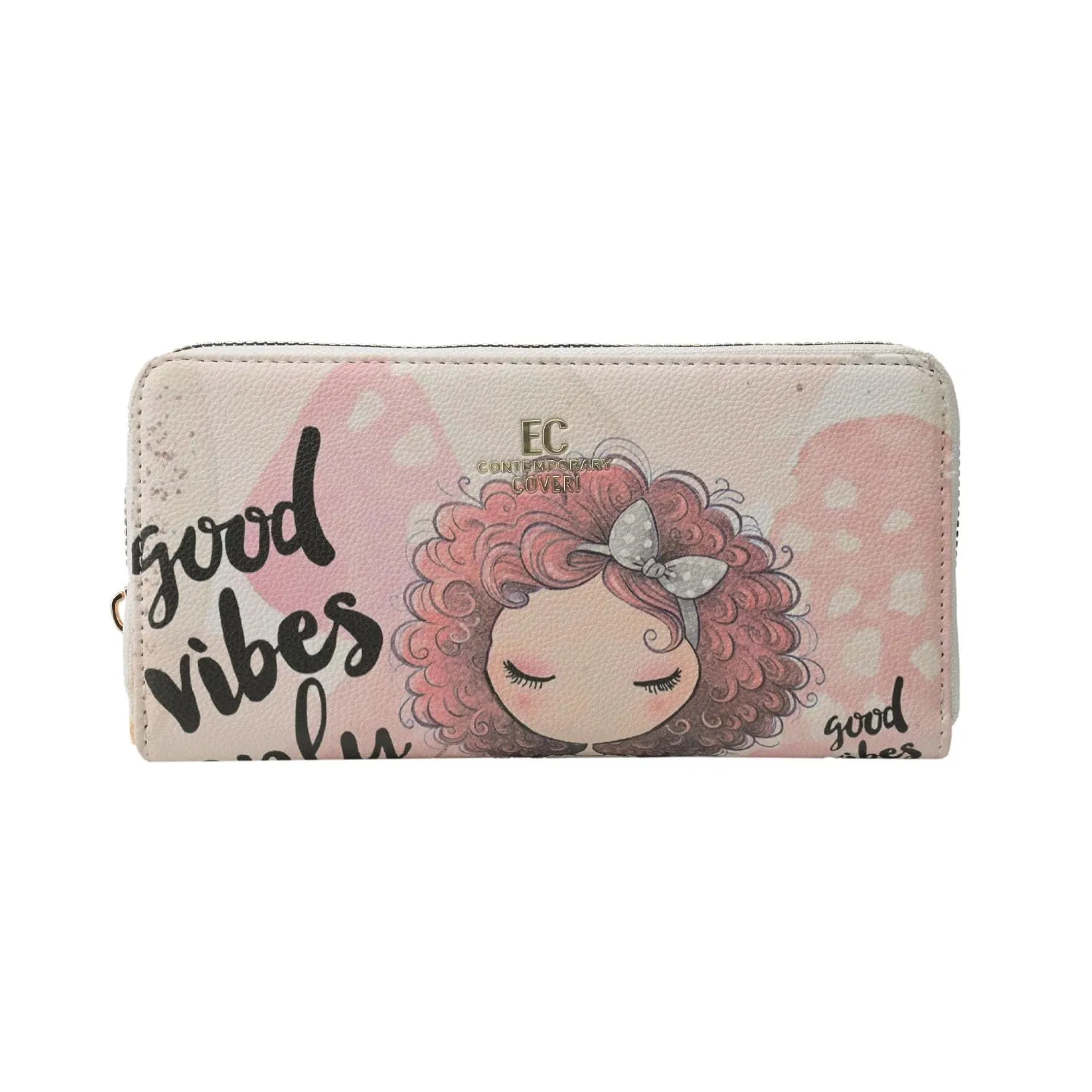 EC Contemporary Coveri Portafoglio Donna in PU con Cerniera Zip Around e Grafica Artistica - immagine 1