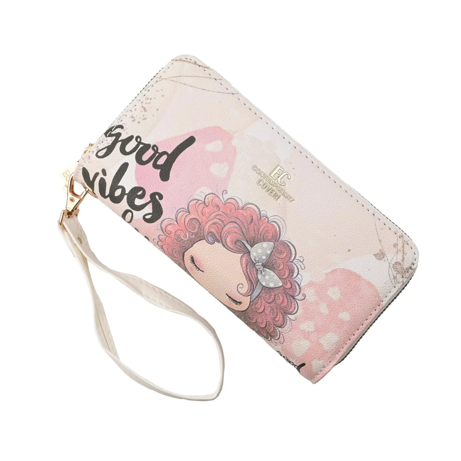 EC Contemporary Coveri Portafoglio Donna in PU con Cerniera Zip Around e Grafica Artistica - immagine 3