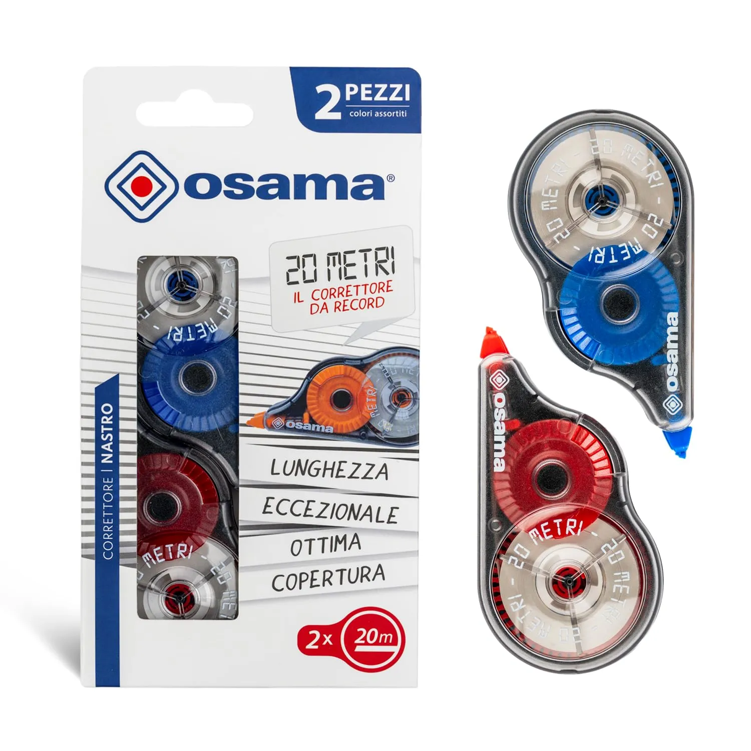 OSAMA Bianchetto a Nastro, 2 Pezzi x 20 Metri (40m Tot), Multicolor - immagine 2