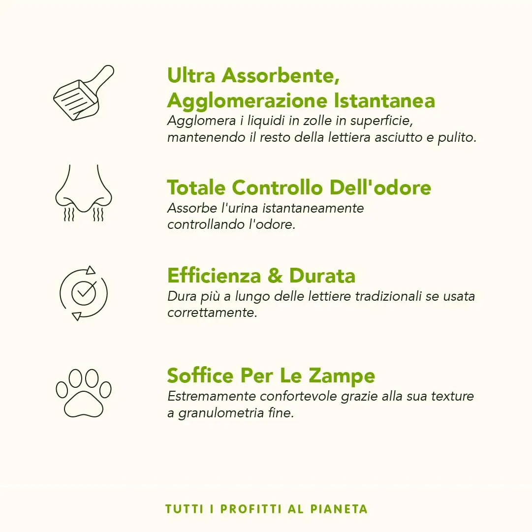 Almo Nature Soft Texture Lettiera per Gatti, Vegetale, Biodegradabile e Compostabile, Agglomerante, 4.54kg - immagine 3