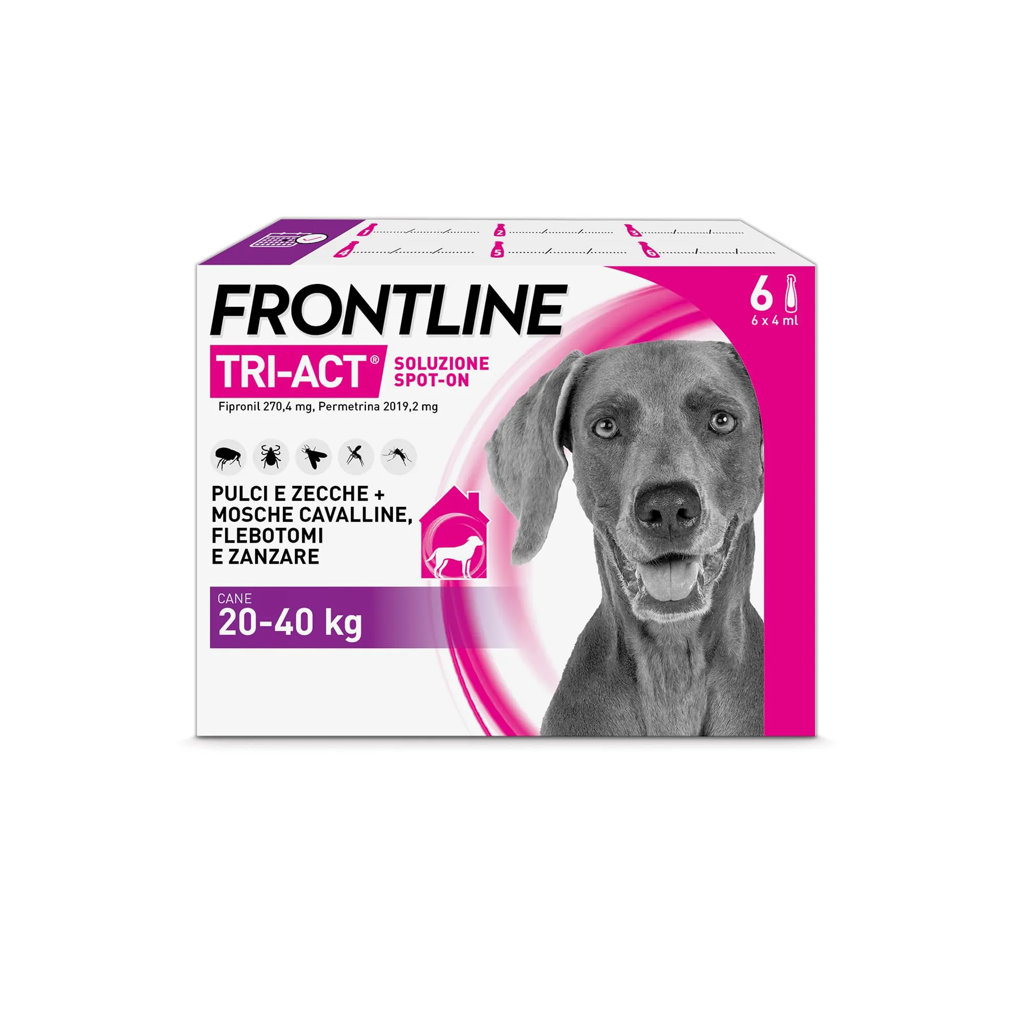 Frontline Tri-Act Cani 20-40kg, 6 Pipette - immagine 1