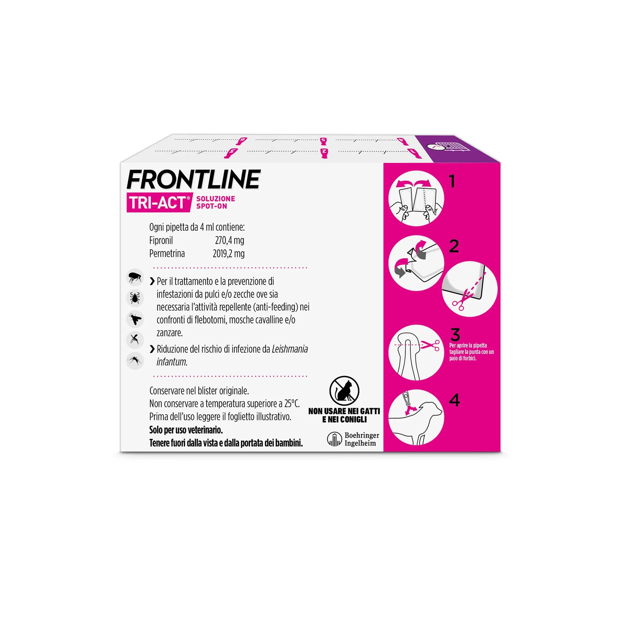 Frontline Tri-Act Cani 20-40kg, 6 Pipette - immagine 2