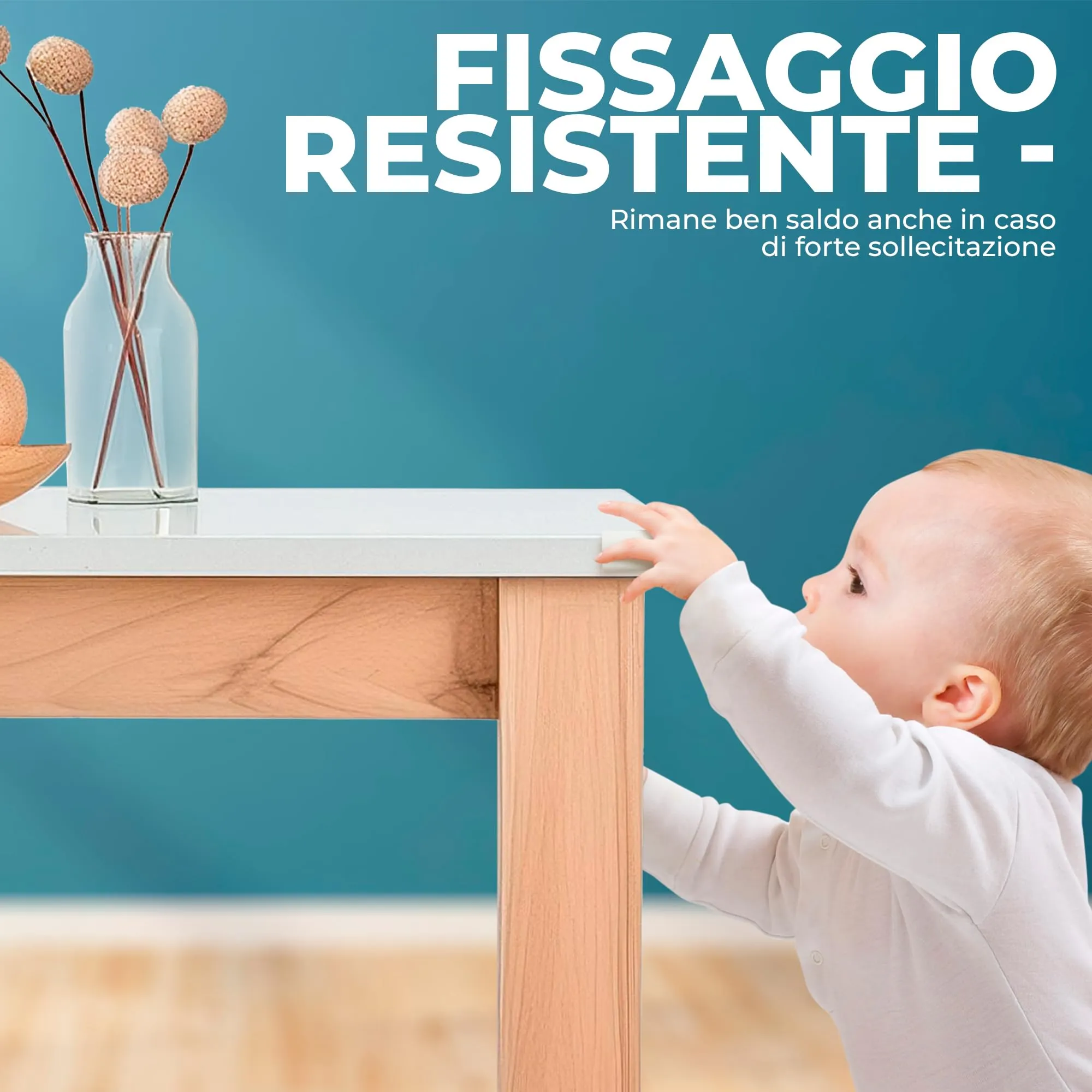 Hoffenbach Paraspigoli Angolari in Gomma per Bambini, 12 Pezzi, Bianco - immagine 4