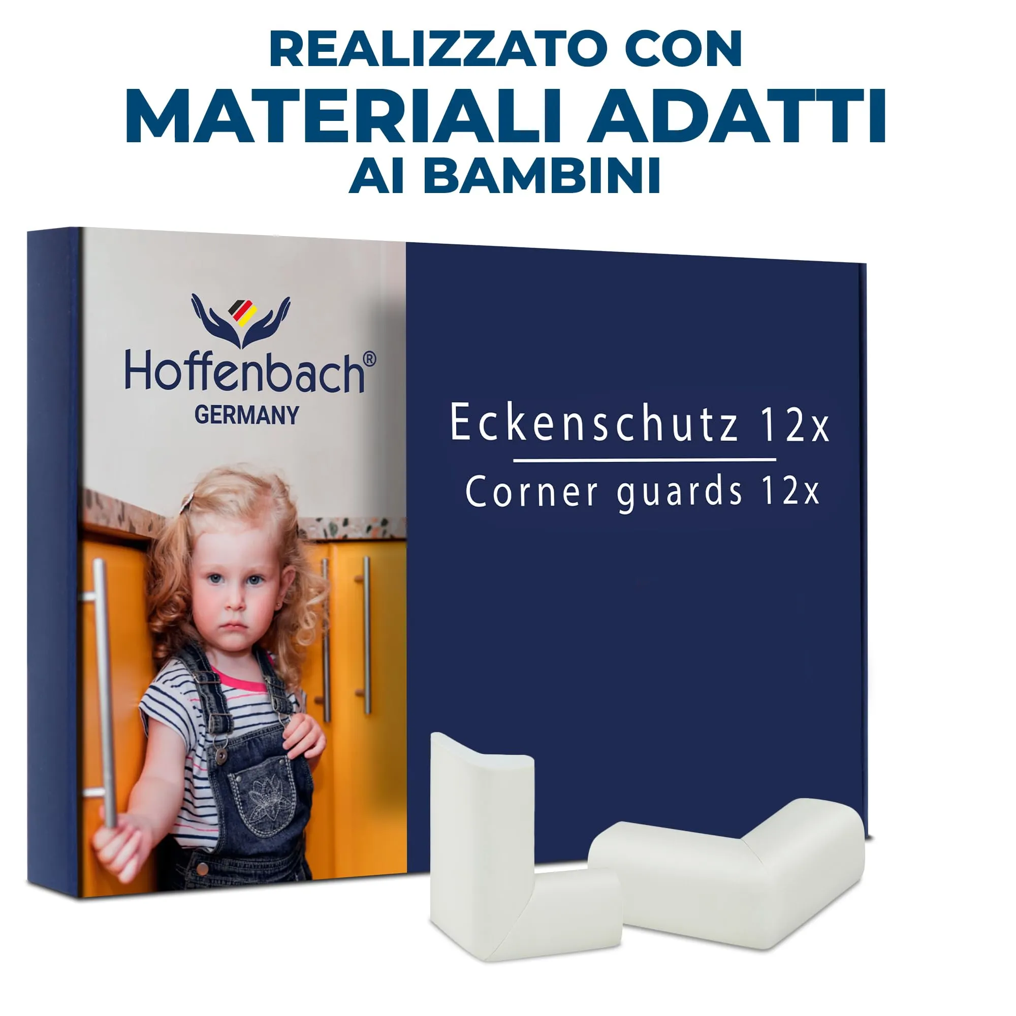 Hoffenbach Paraspigoli Angolari in Gomma per Bambini, 12 Pezzi, Bianco - immagine 8