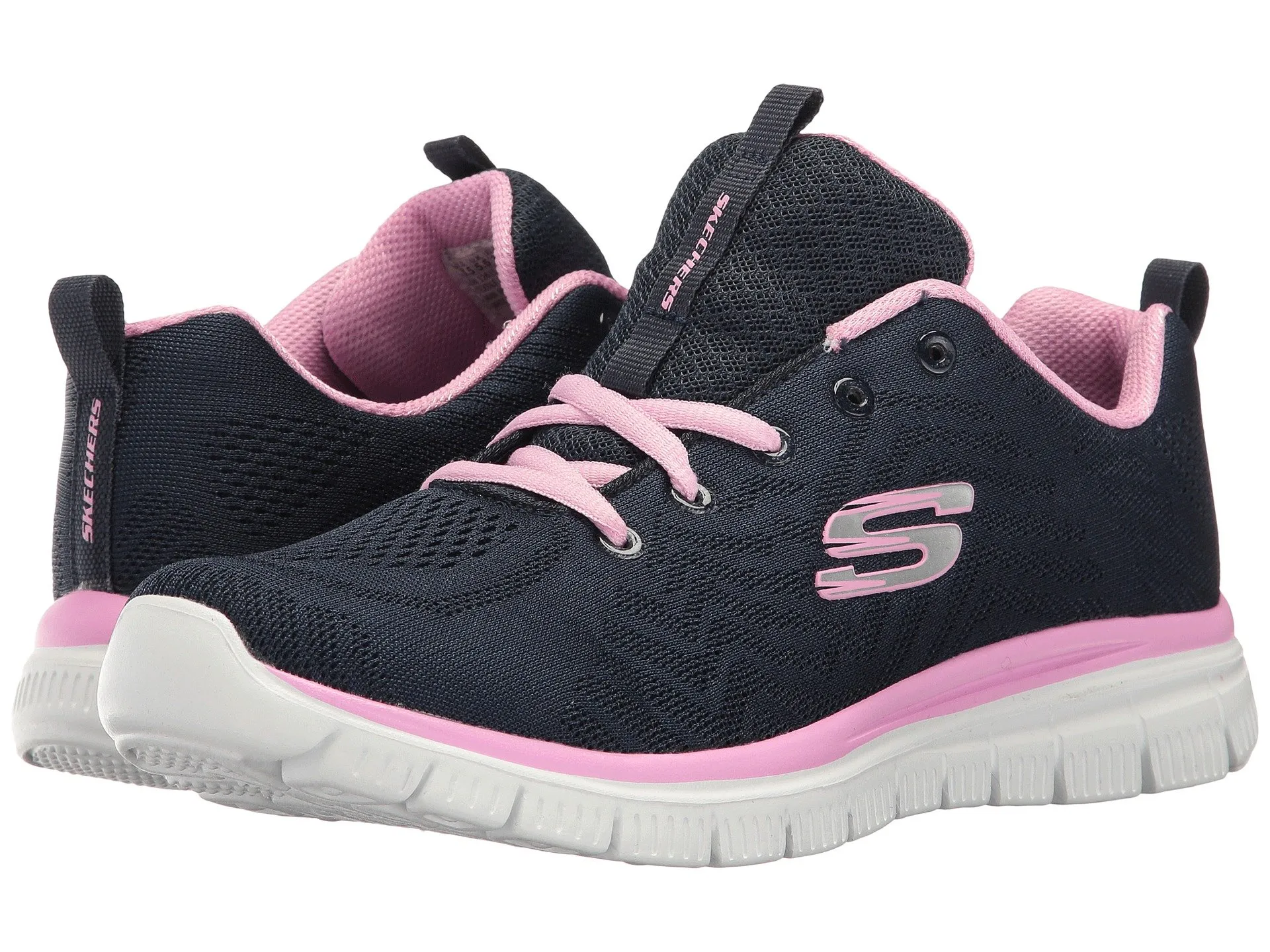 Skechers Women's Graceful Get Connected Trainers, Navy Mesh / Pink Trim, 39 EU - immagine 2