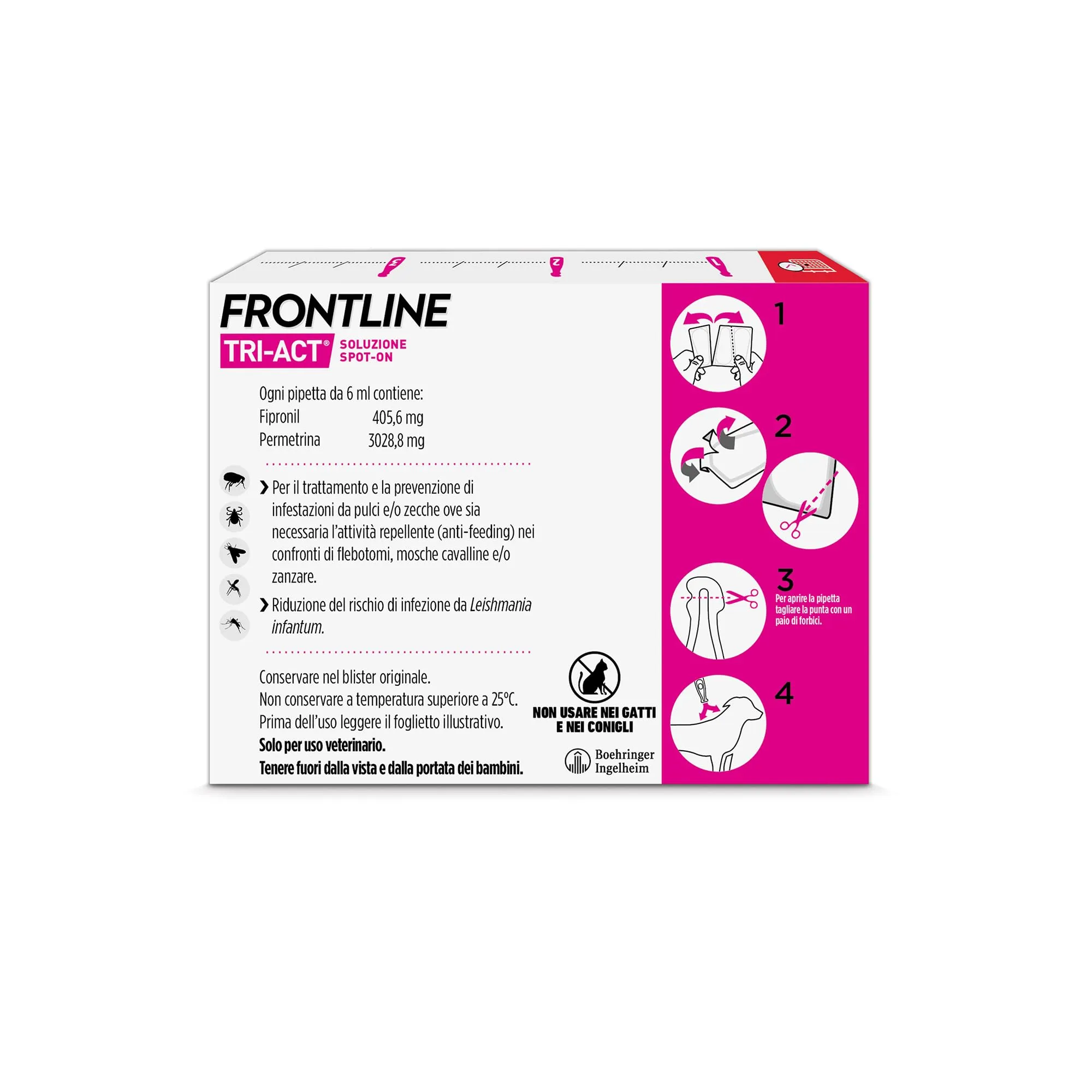 Frontline Triact Antiparassitario per Cani XL (40-60kg), 3 Pipette - immagine 2
