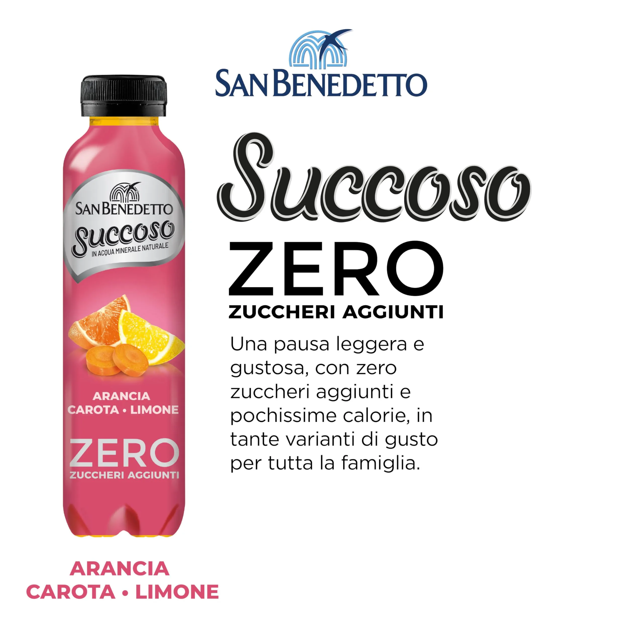 San Benedetto Succoso Zero Arancia, Carota e Limone, 12x400 ml - immagine 2