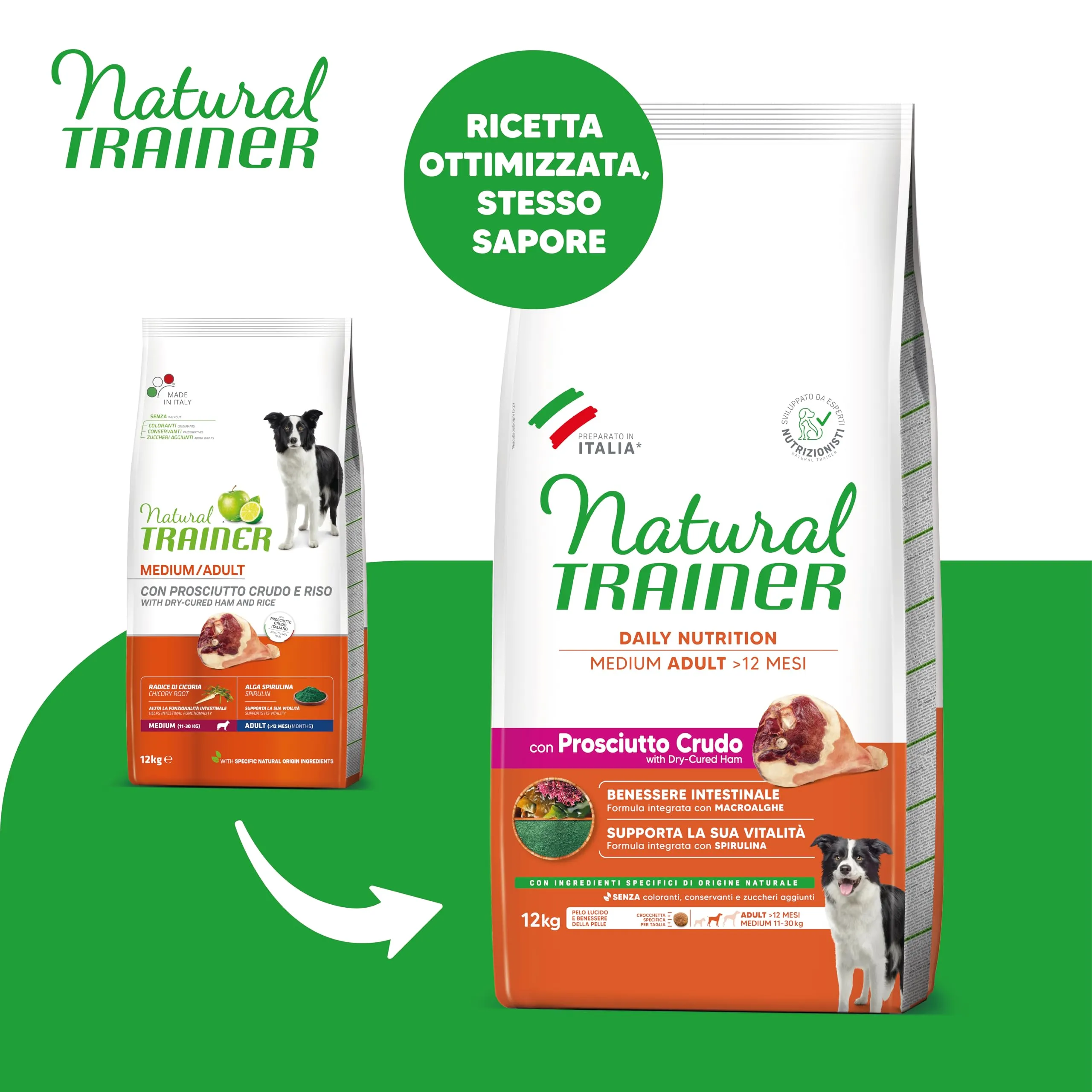 Trainer Natural Medium Cibo per Cani Adulti con Prosciutto Crudo, 12kg - immagine 2