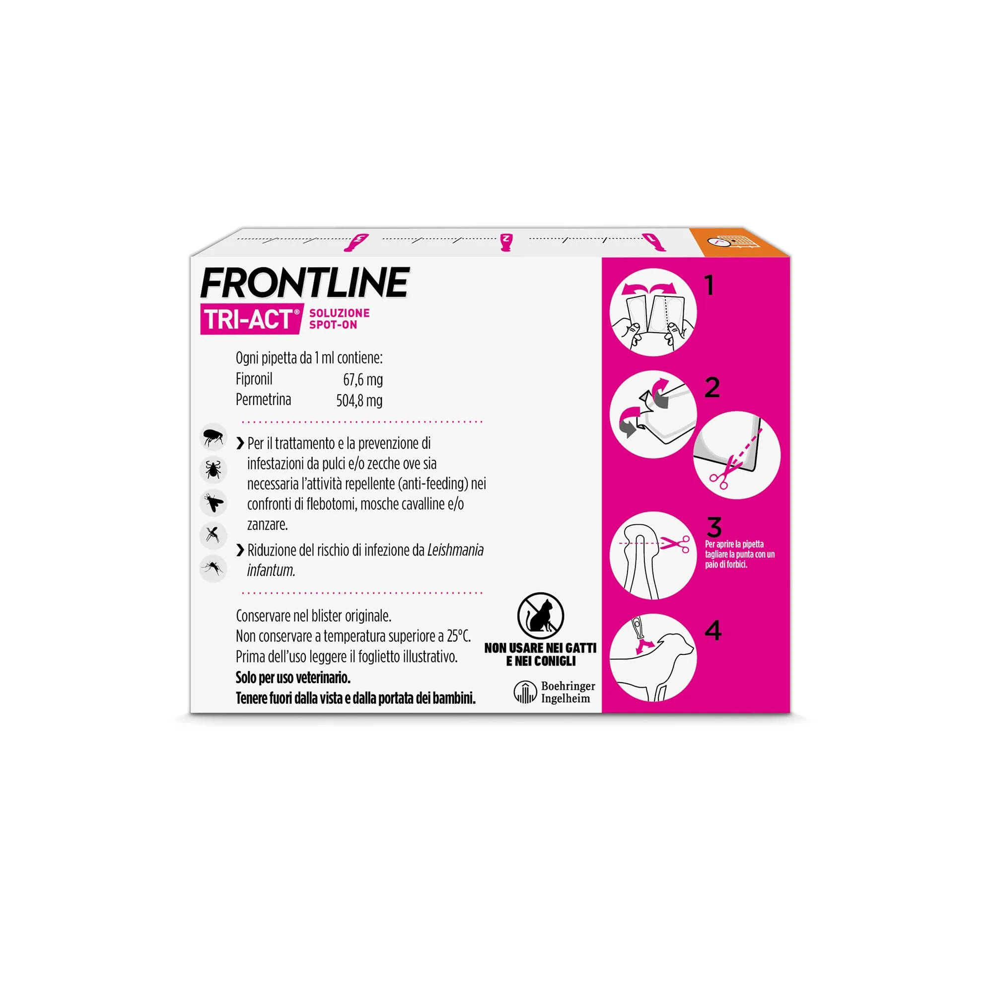 Frontline Tri-Act x3 Antiparassitario Cani (5-10kg) - immagine 2