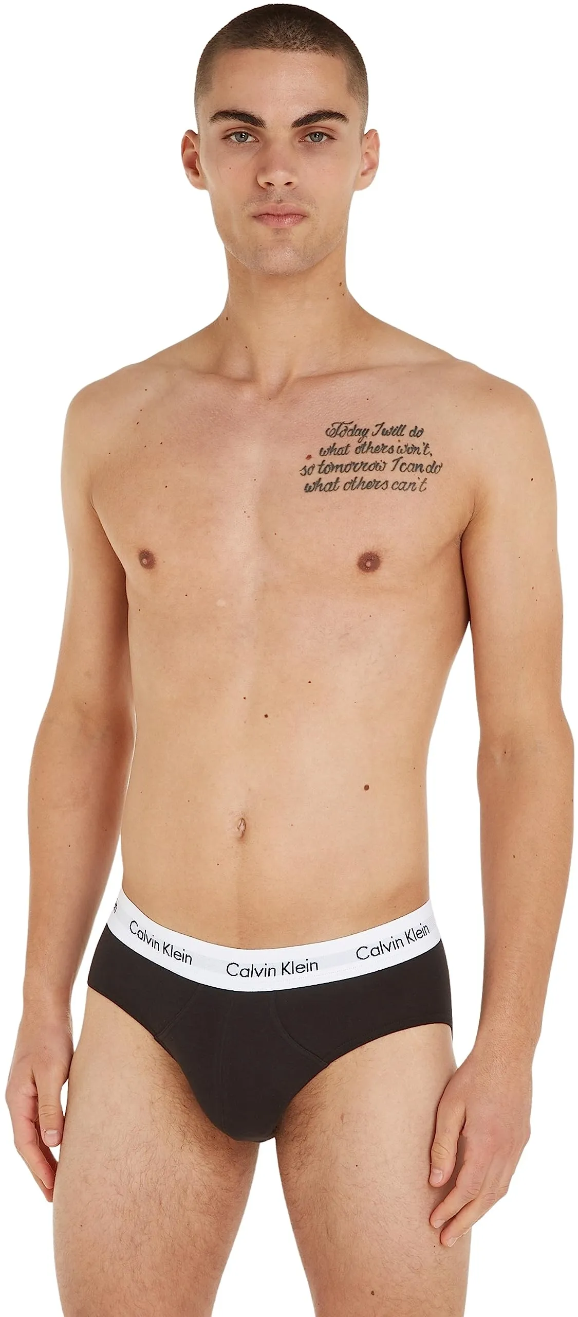 Calvin Klein Uomo Slip Hipster, 3 Pack, Multicolore (Black/White/Grey Heather), S - immagine 6