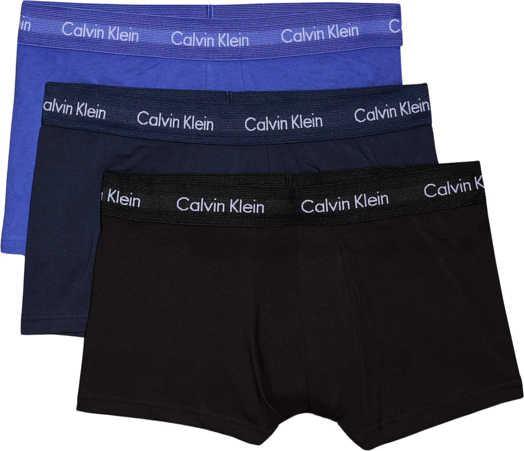 Calvin Klein Uomo Pantaloncini Boxer Vita Bassa, Confezione da 3, Multicolore (Black/Blueshadow/Cobaltwater DTM WB), L - immagine 1