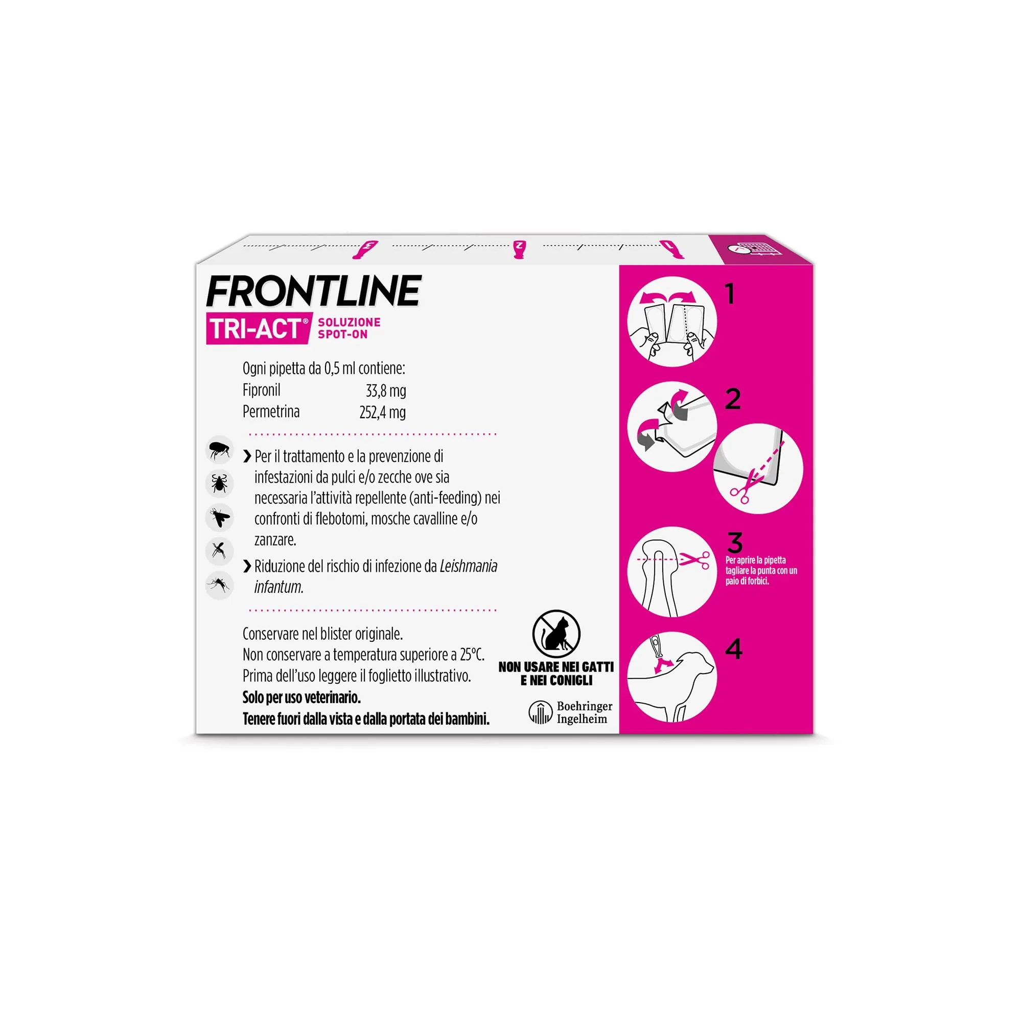 Frontline Tri-Act x3 Antiparassitario Cani (2-5kg) - immagine 2