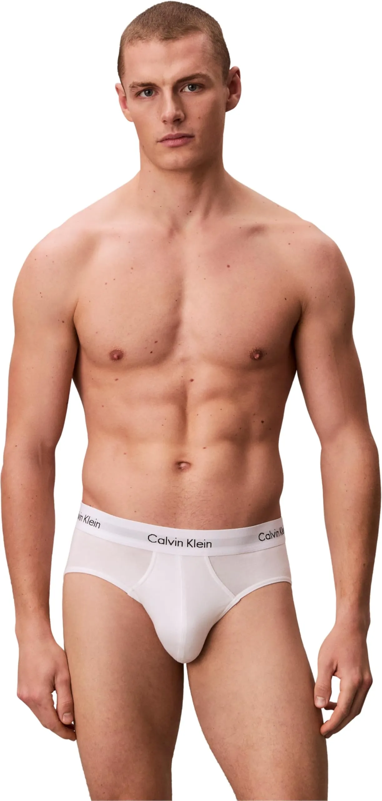Calvin Klein Uomo Slip Hipster, Pack of 3, White, S - immagine 3