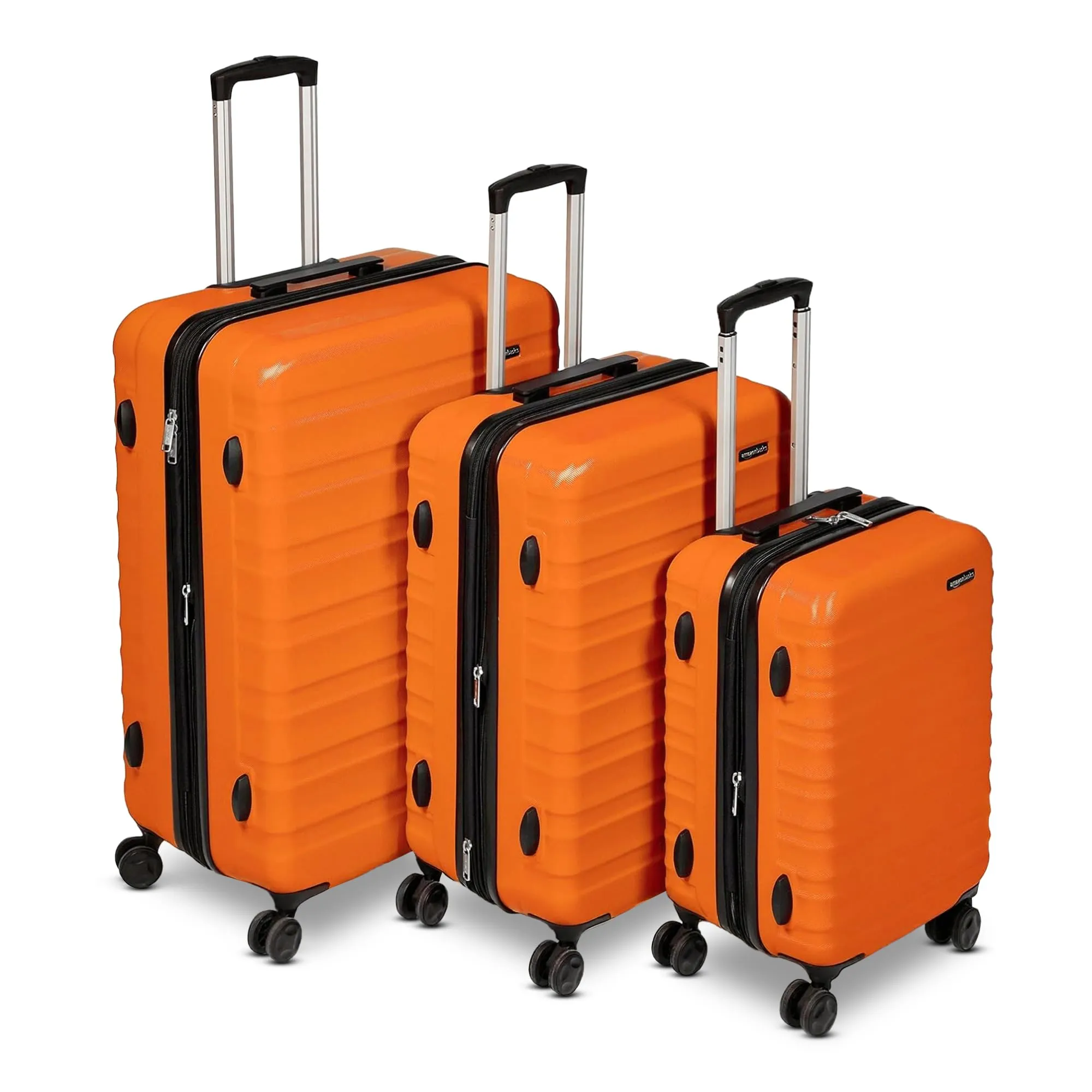 Amazon Basics Set Valigie Rigide ABS Espandibili (Piccola, Media, Grande) - Arancione Bruciato - immagine 1