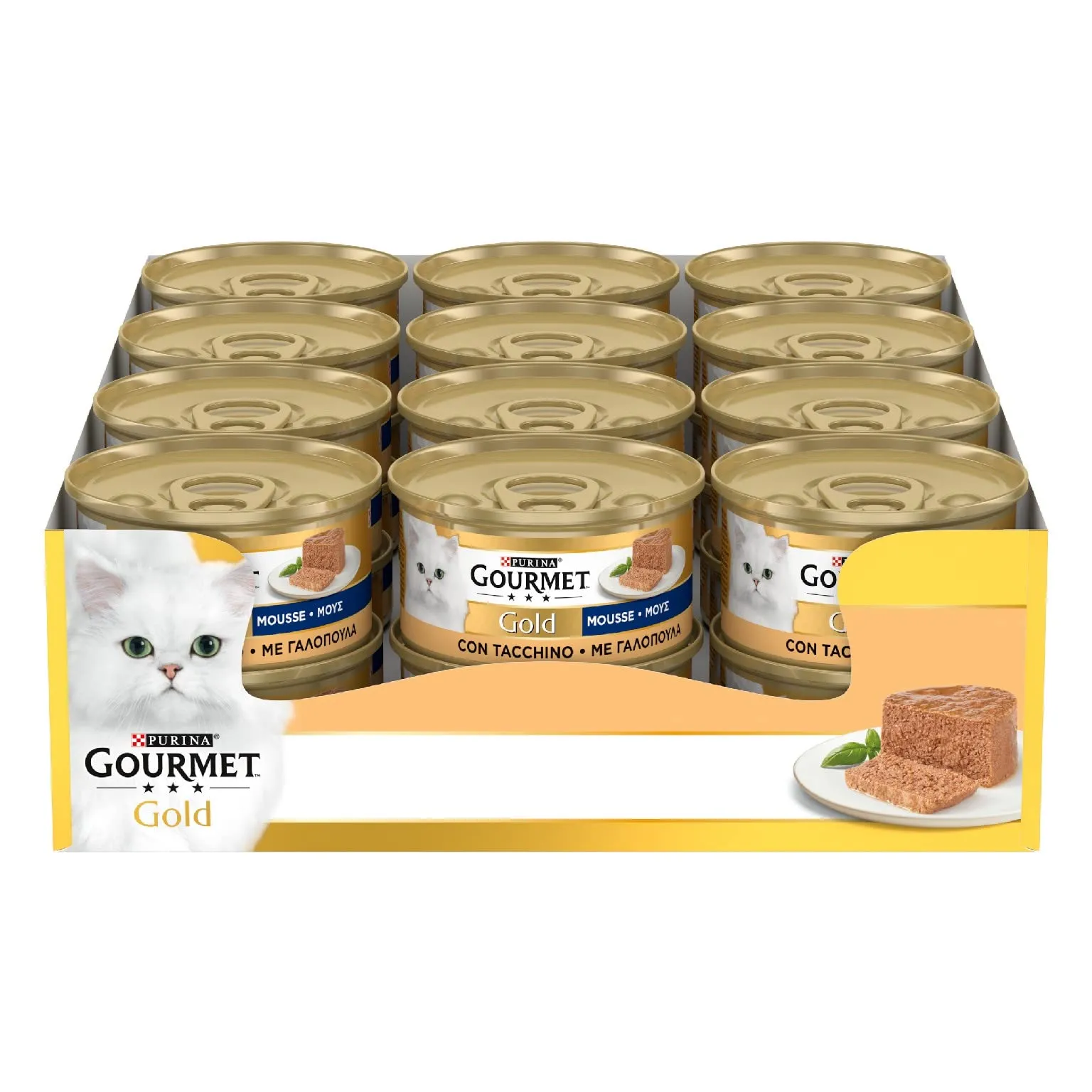 Gourmet Gold Cibo Umido per Gatti Adulti Mousse Tacchino, 24 Lattine da 85 g - immagine 1