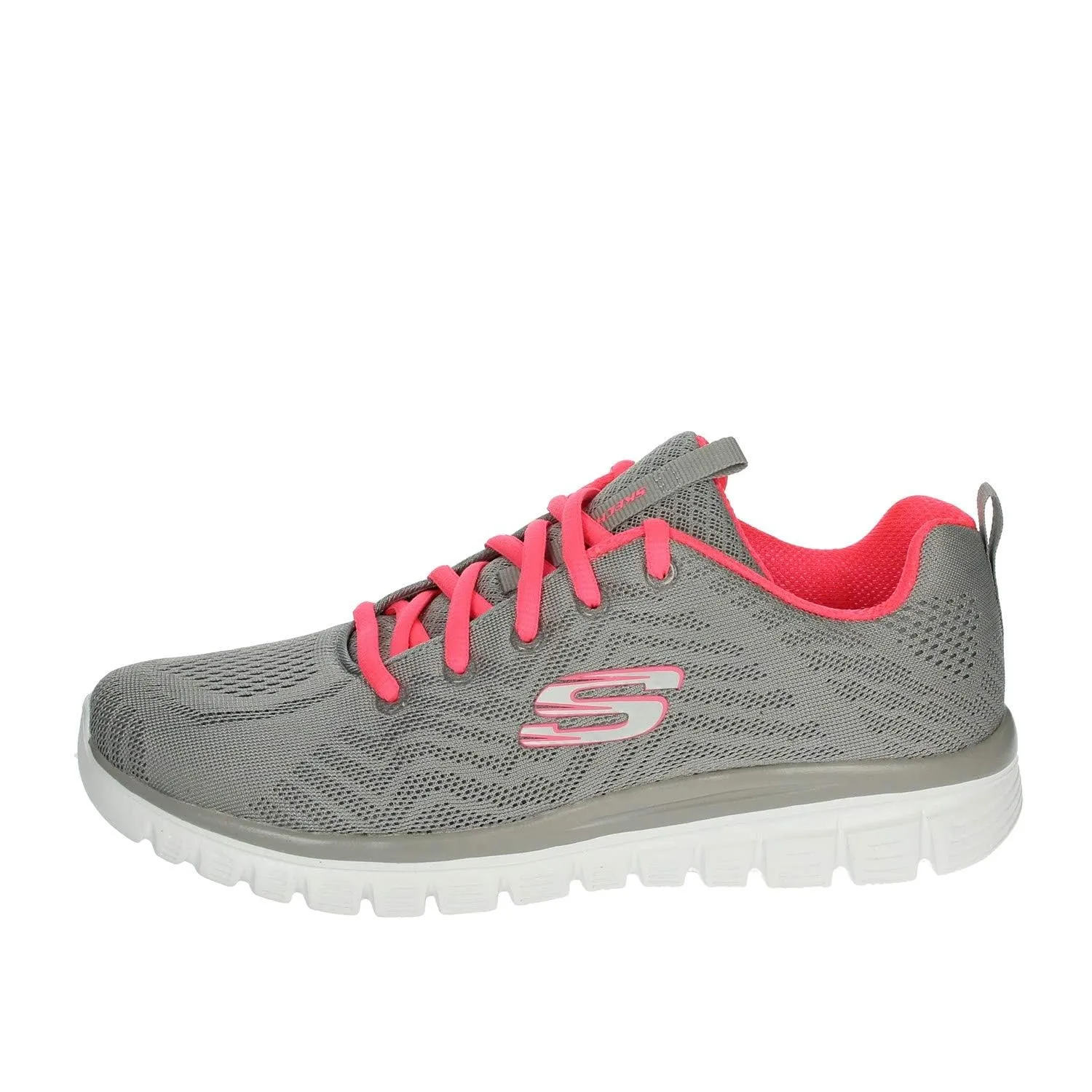 Skechers Graceful Get Connected Women's Sneaker, Gray Mesh Coral Trim, 35 EU - immagine 1