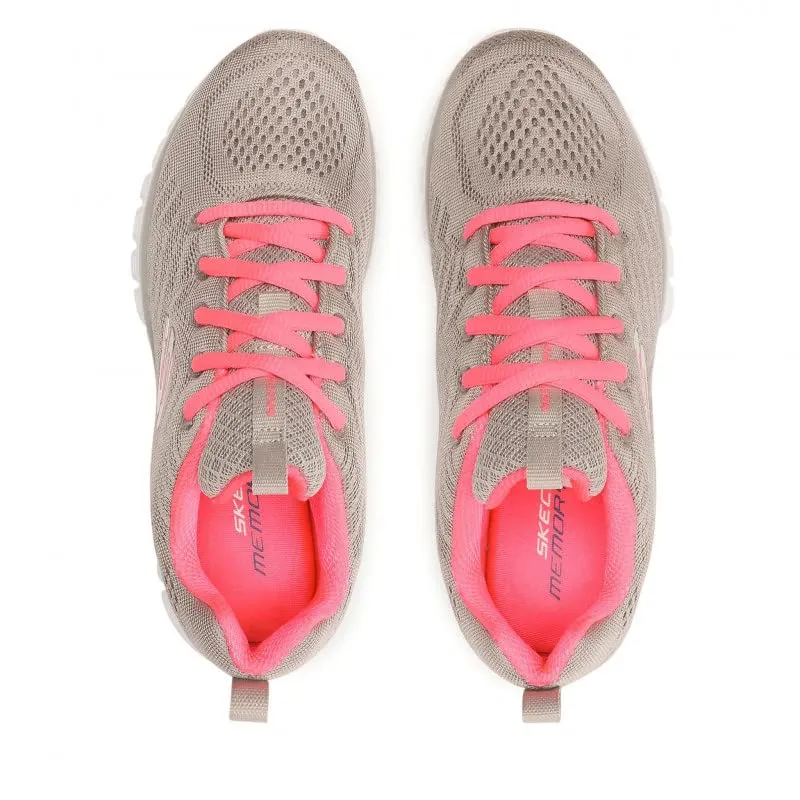 Skechers Graceful Get Connected Women's Sneaker, Gray Mesh Coral Trim, 35 EU - immagine 2