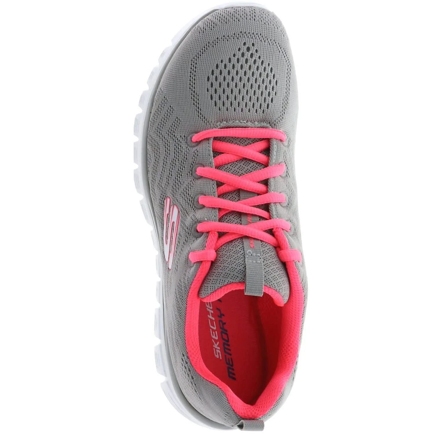 Skechers Graceful Get Connected Women's Sneaker, Gray Mesh Coral Trim, 35 EU - immagine 8